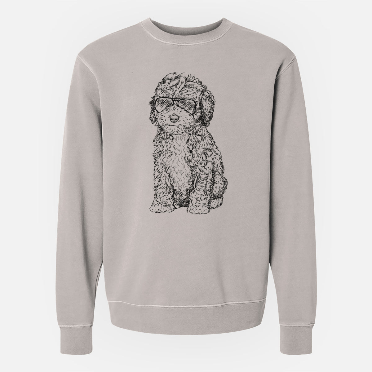 Aviator Sweet Tea the Mini Doodle - Unisex Pigment Dyed Crew Sweatshirt