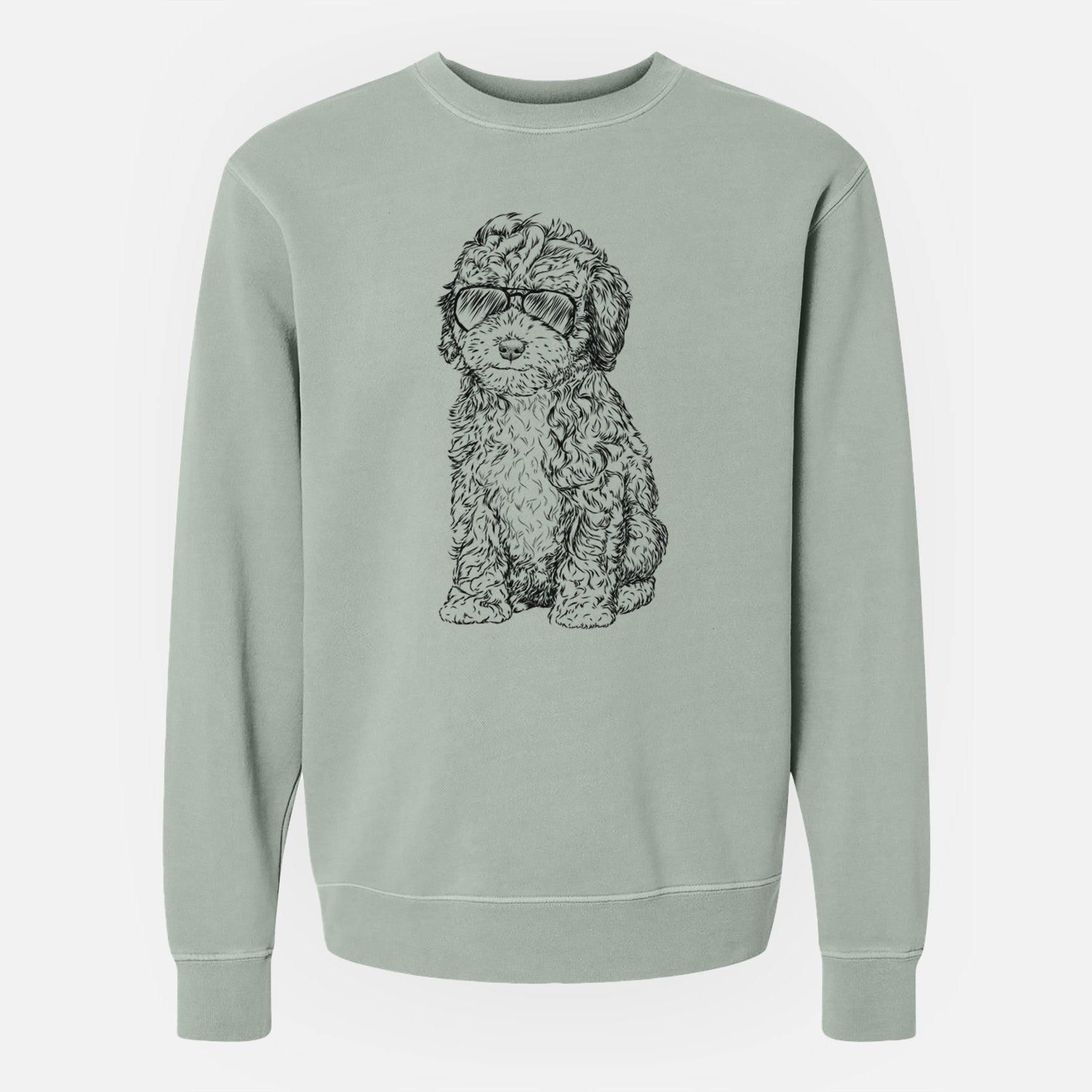 Aviator Sweet Tea the Mini Doodle - Unisex Pigment Dyed Crew Sweatshirt