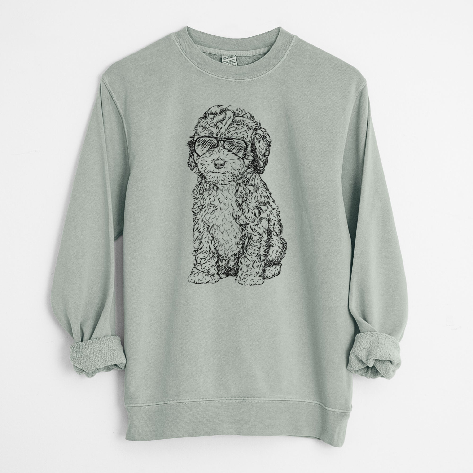 Aviator Sweet Tea the Mini Doodle - Unisex Pigment Dyed Crew Sweatshirt