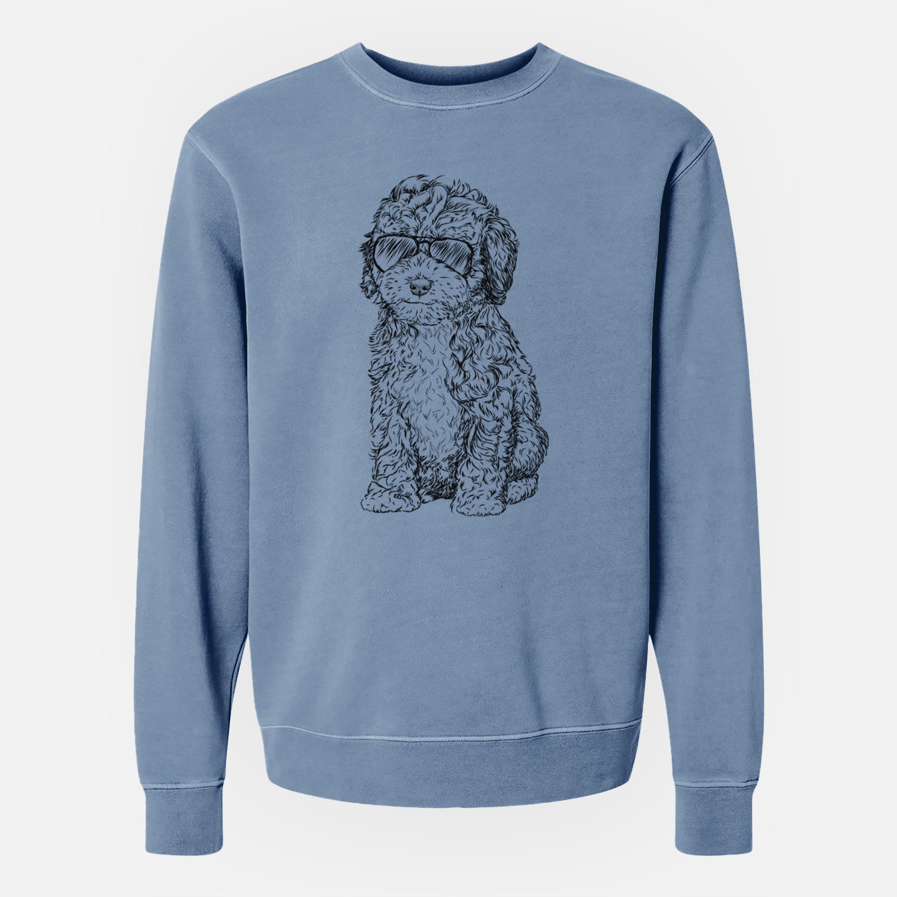 Aviator Sweet Tea the Mini Doodle - Unisex Pigment Dyed Crew Sweatshirt