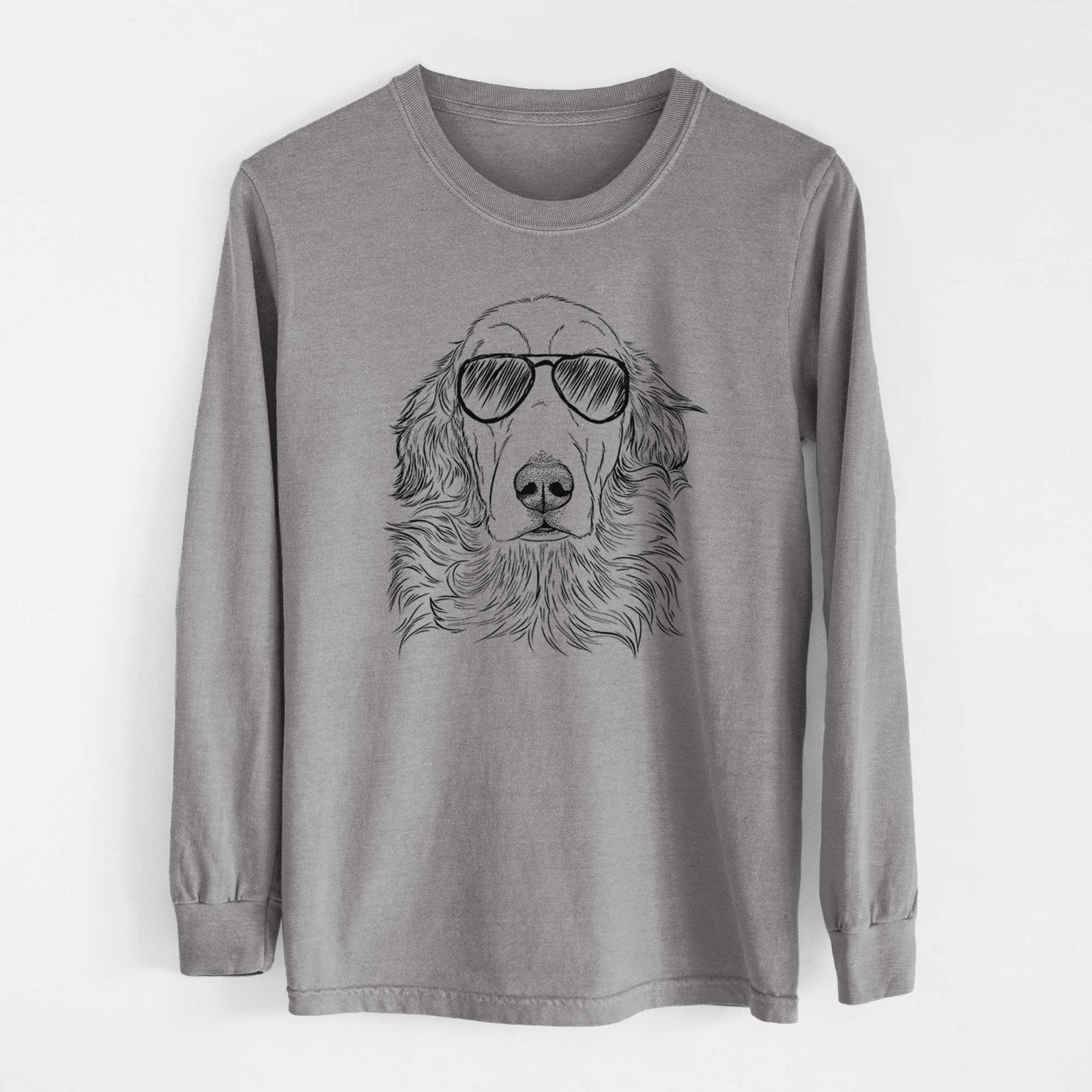 Aviator Sydney the Golden Retriever - Men's Heavyweight 100% Cotton Long Sleeve