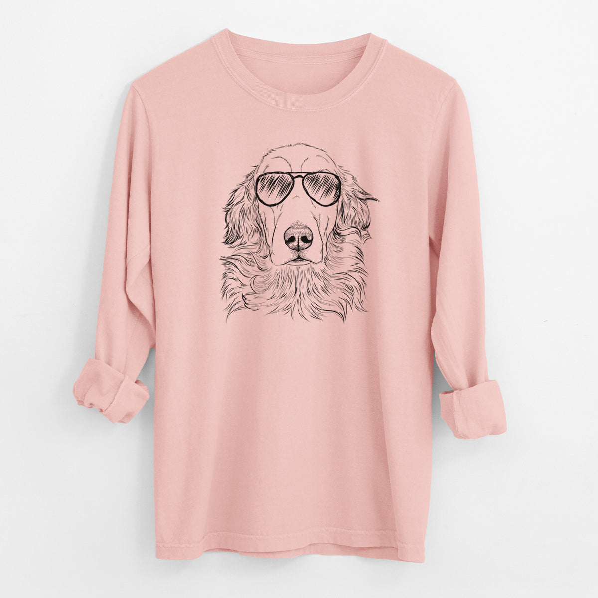 Aviator Sydney the Golden Retriever - Men's Heavyweight 100% Cotton Long Sleeve