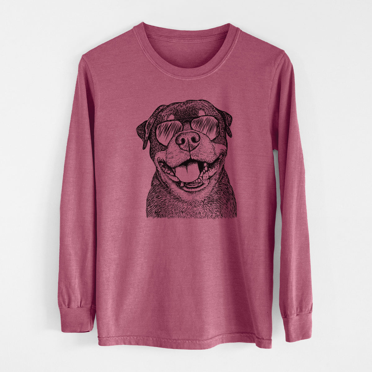 Aviator Talos the Rottweiler - Men's Heavyweight 100% Cotton Long Sleeve