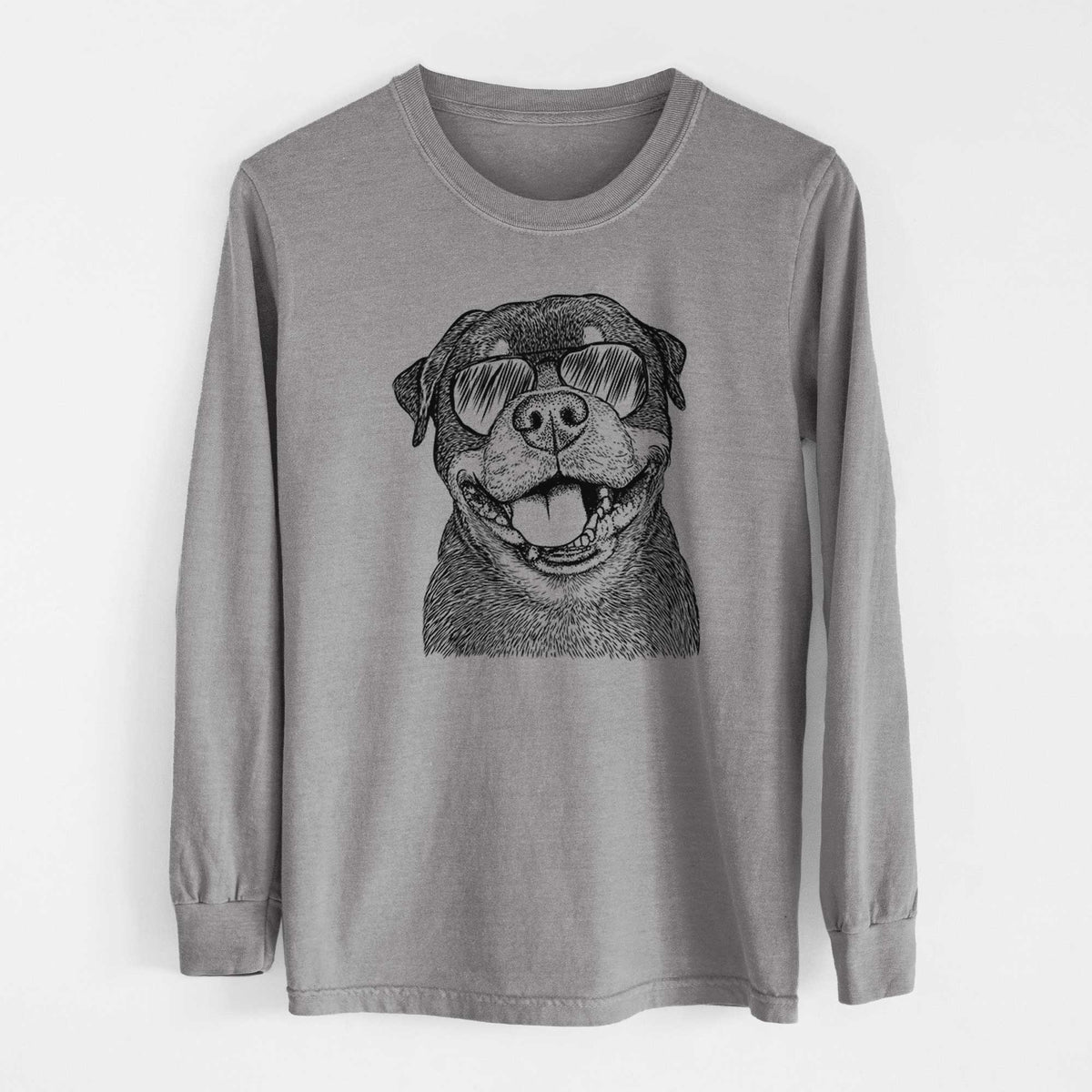 Aviator Talos the Rottweiler - Men's Heavyweight 100% Cotton Long Sleeve