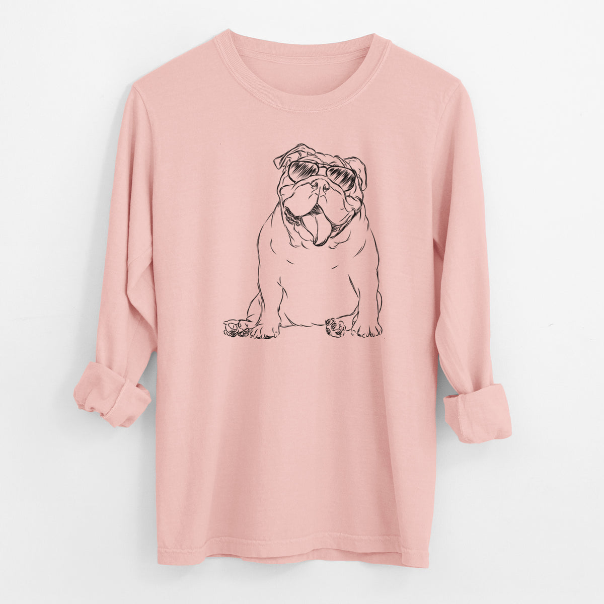 Aviator Tank the English Bulldog - Men's Heavyweight 100% Cotton Long Sleeve