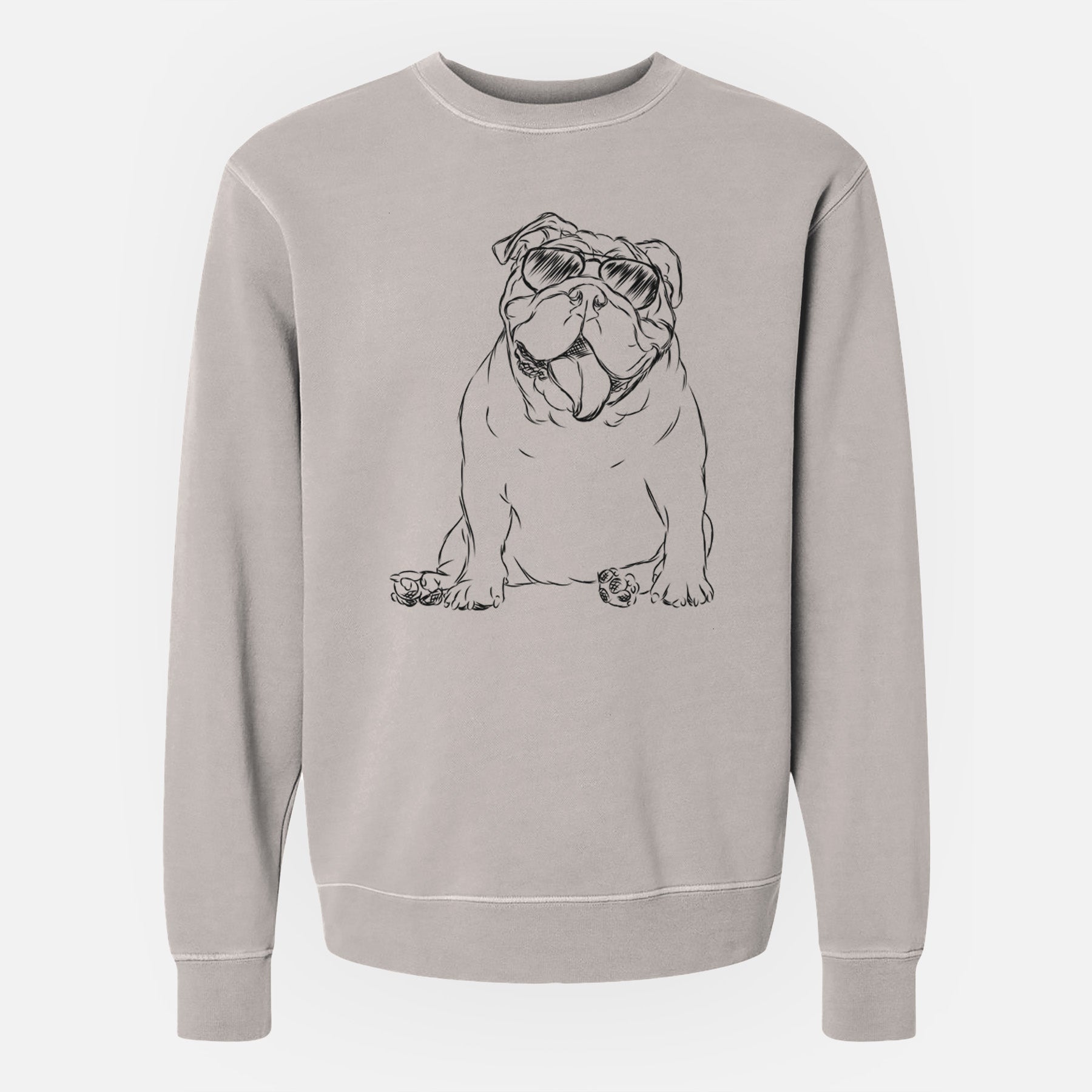 Aviator Tank the English Bulldog - Unisex Pigment Dyed Crew Sweatshirt