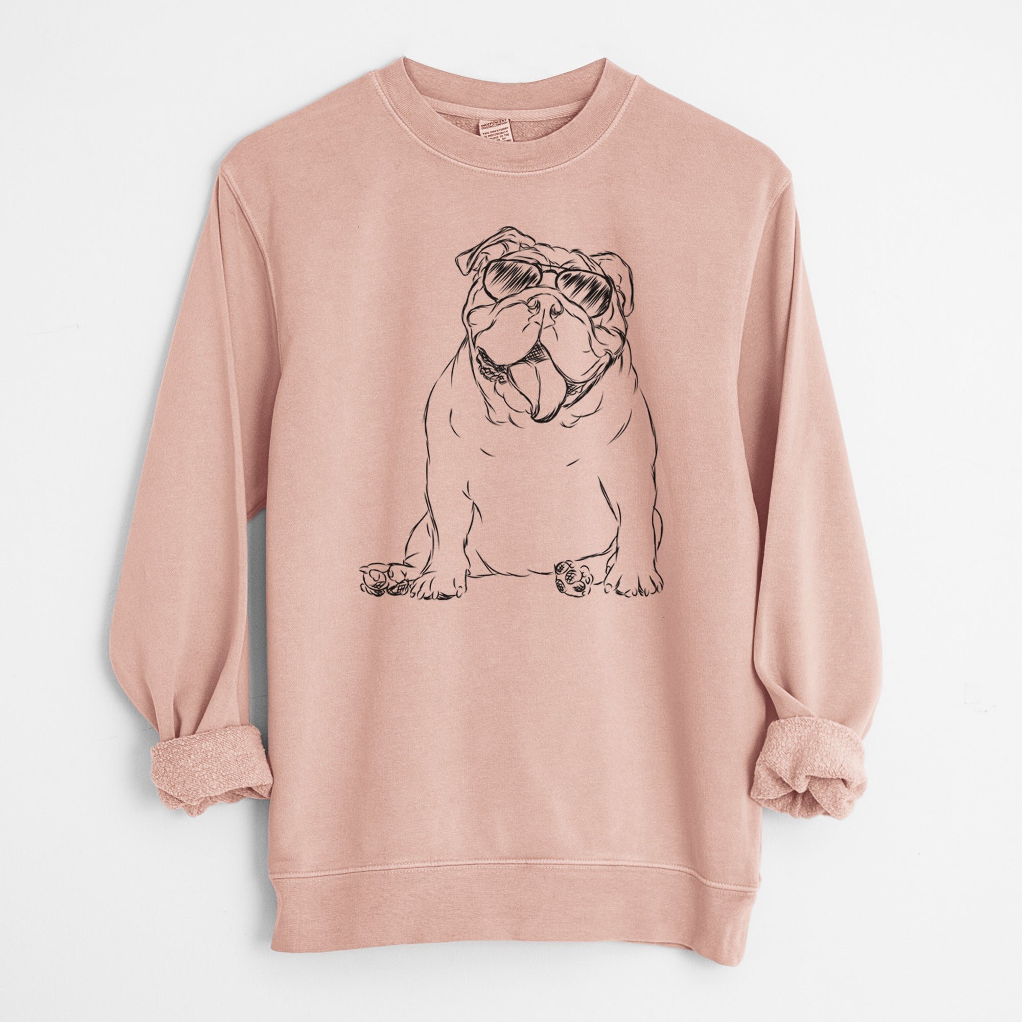 Aviator Tank the English Bulldog - Unisex Pigment Dyed Crew Sweatshirt