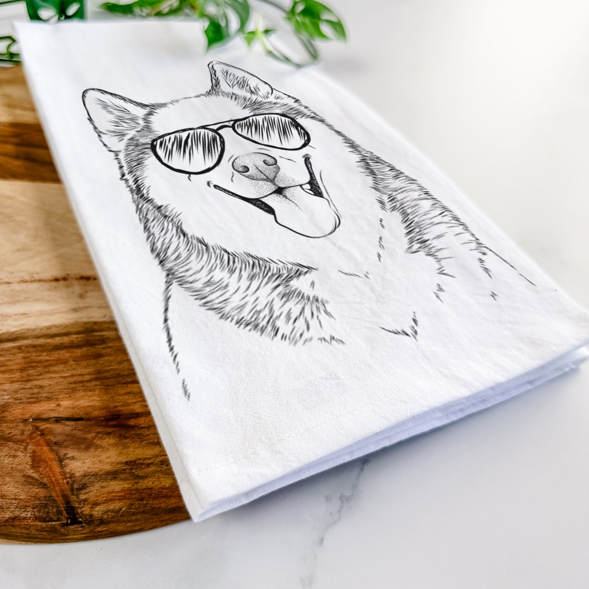 Teak the Siberian Husky Tea Towel