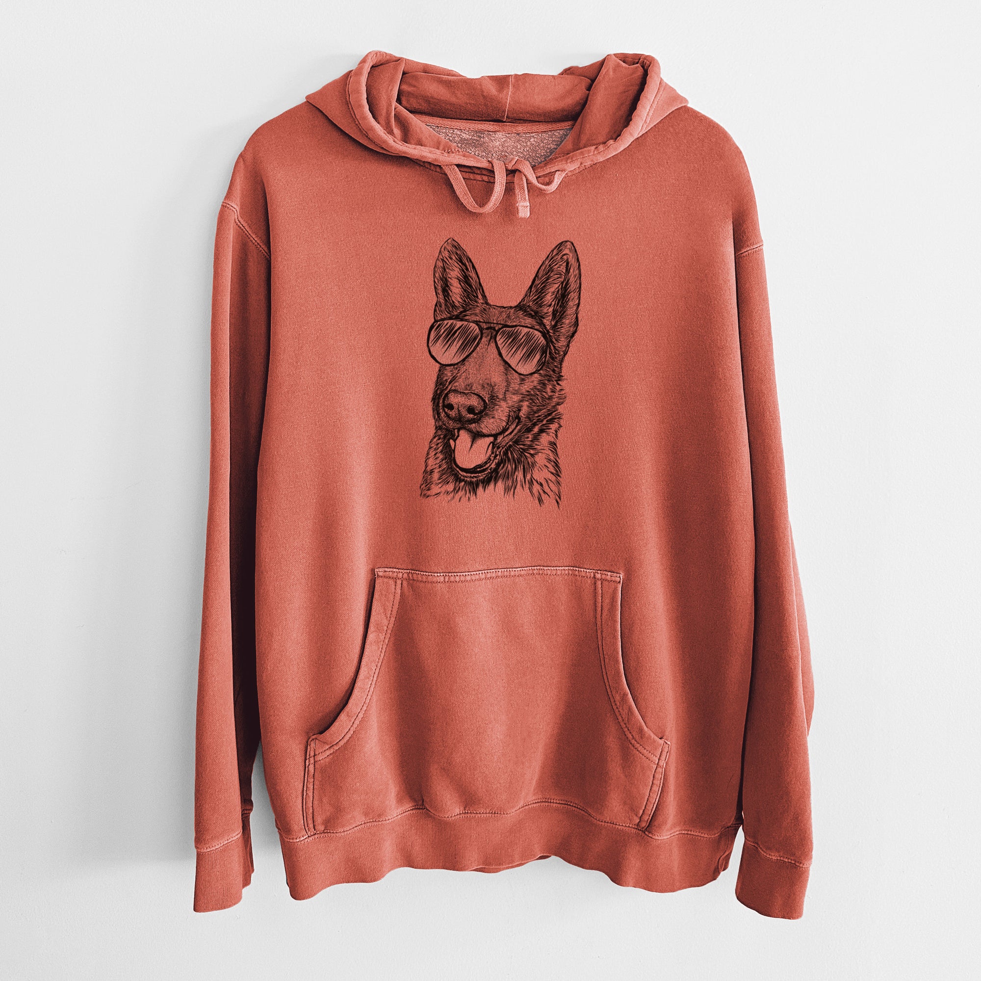 Aviator Tena the German Shepherd - Unisex Pigment Dyed Hoodie