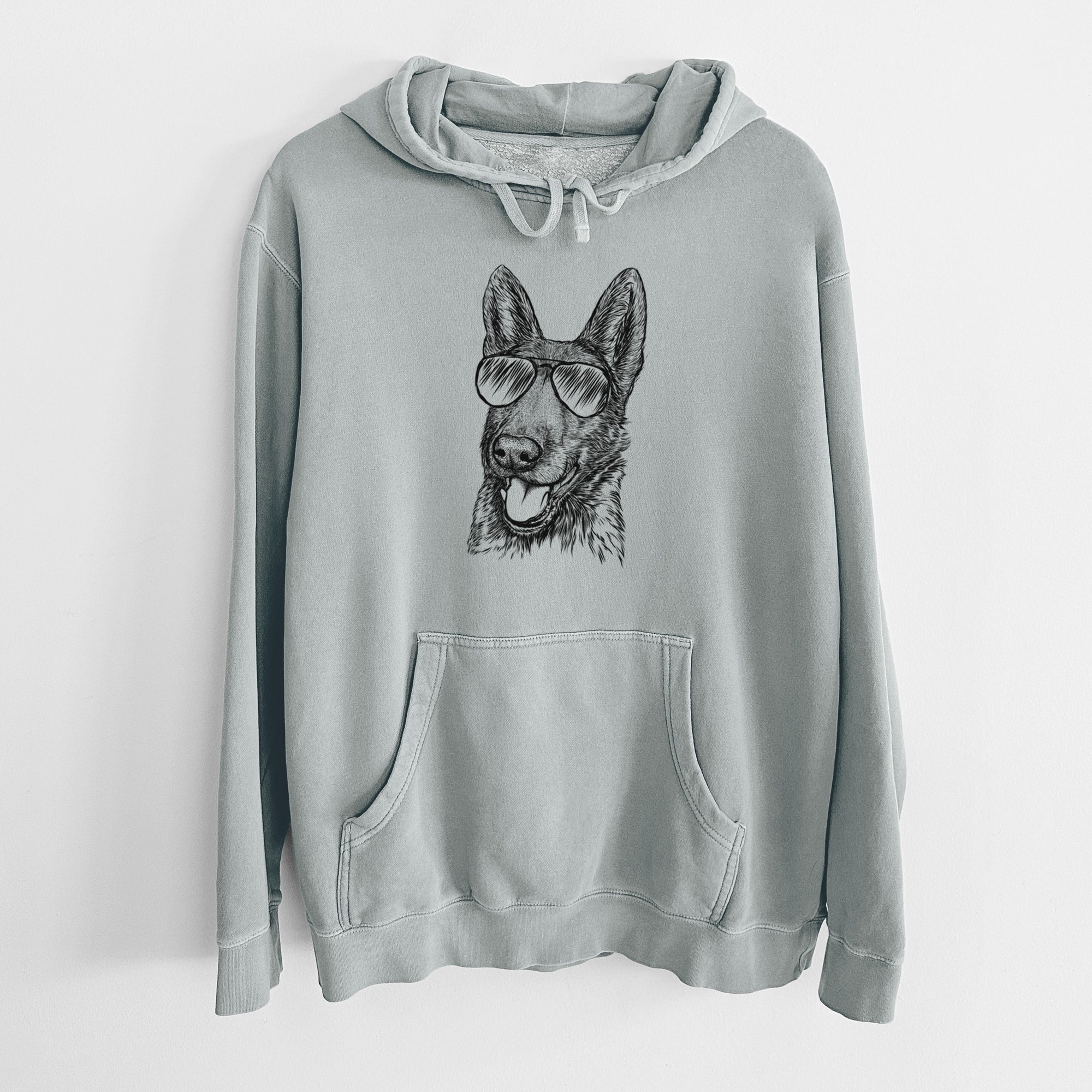 Aviator Tena the German Shepherd - Unisex Pigment Dyed Hoodie