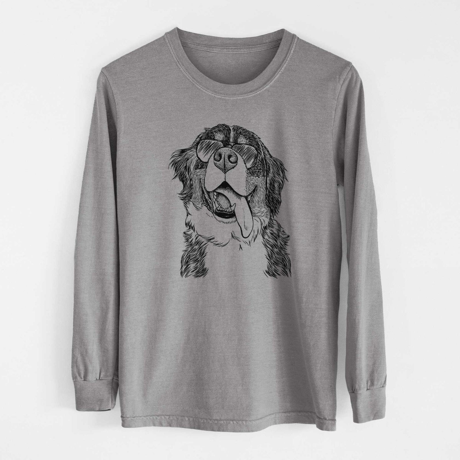 Aviator Theo the Bernese Mountain Dog - Men's Heavyweight 100% Cotton Long Sleeve