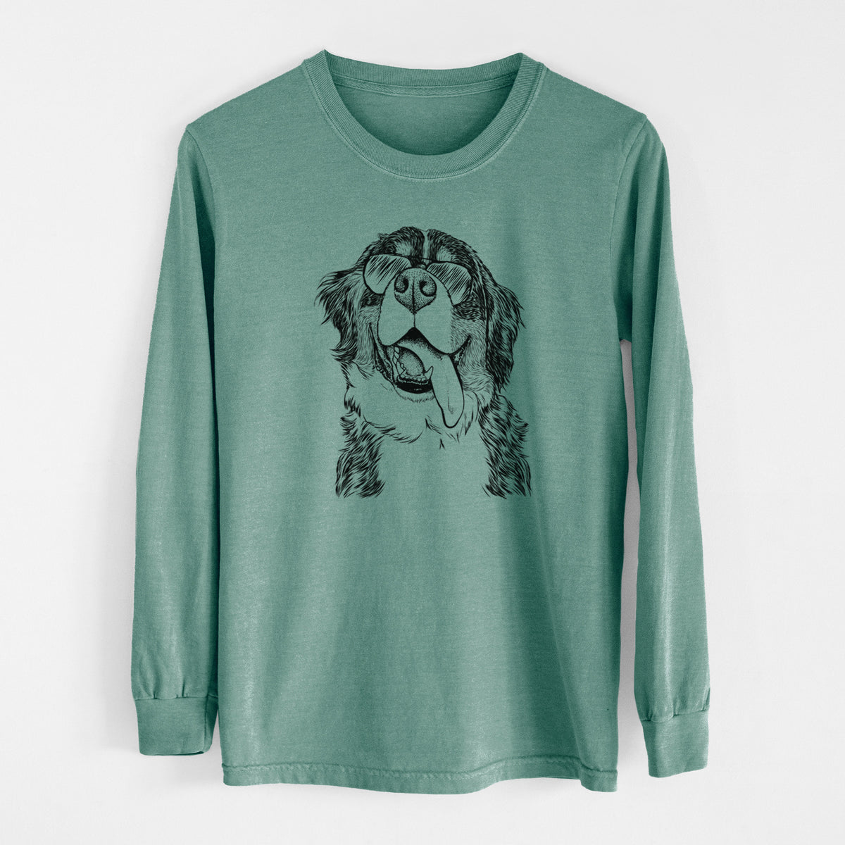 Aviator Theo the Bernese Mountain Dog - Men's Heavyweight 100% Cotton Long Sleeve