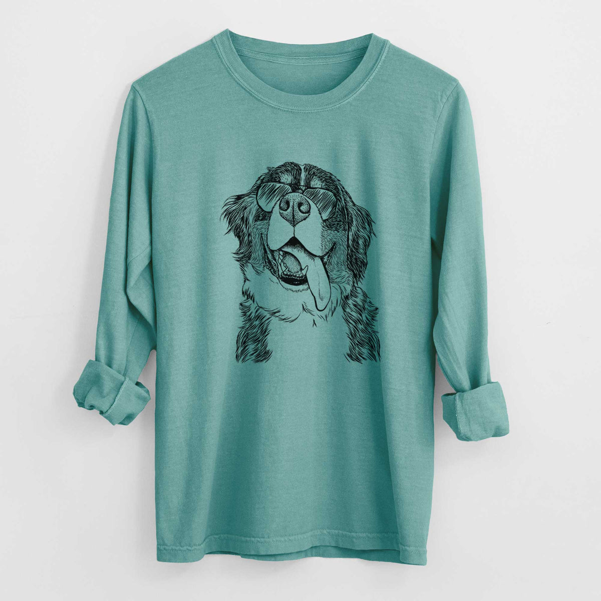 Aviator Theo the Bernese Mountain Dog - Men's Heavyweight 100% Cotton Long Sleeve