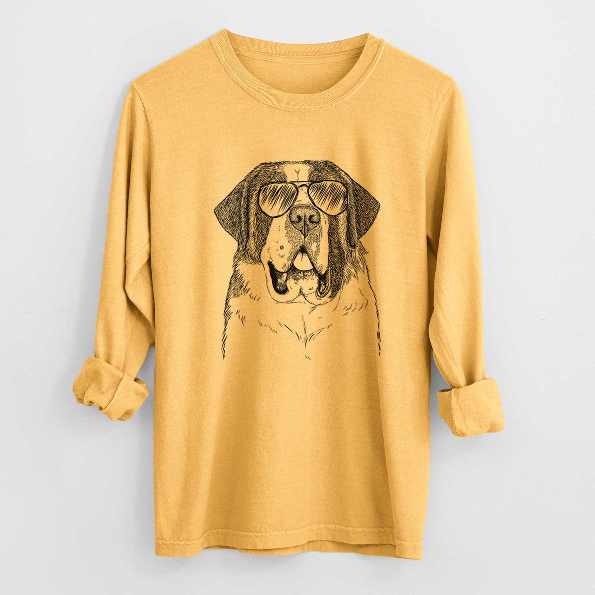 Aviator Thor the Saint Bernard - Men's Heavyweight 100% Cotton Long Sleeve