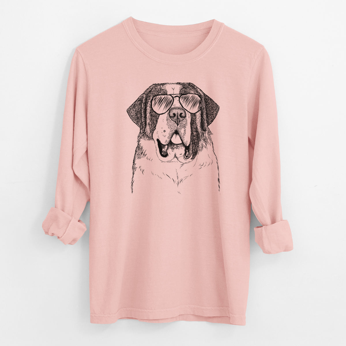 Aviator Thor the Saint Bernard - Men's Heavyweight 100% Cotton Long Sleeve
