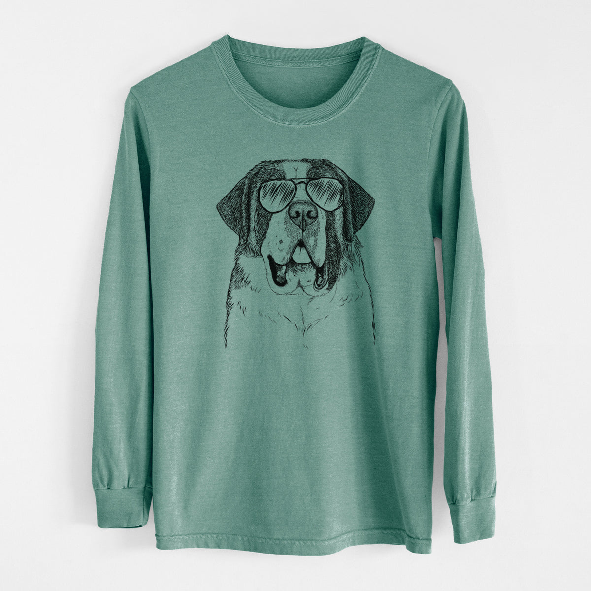 Aviator Thor the Saint Bernard - Men's Heavyweight 100% Cotton Long Sleeve