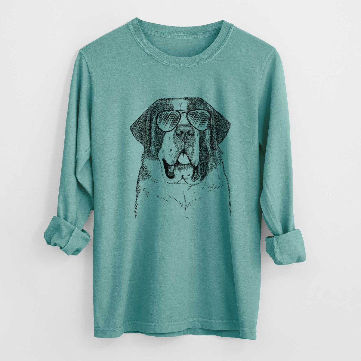Aviator Thor the Saint Bernard - Men's Heavyweight 100% Cotton Long Sleeve