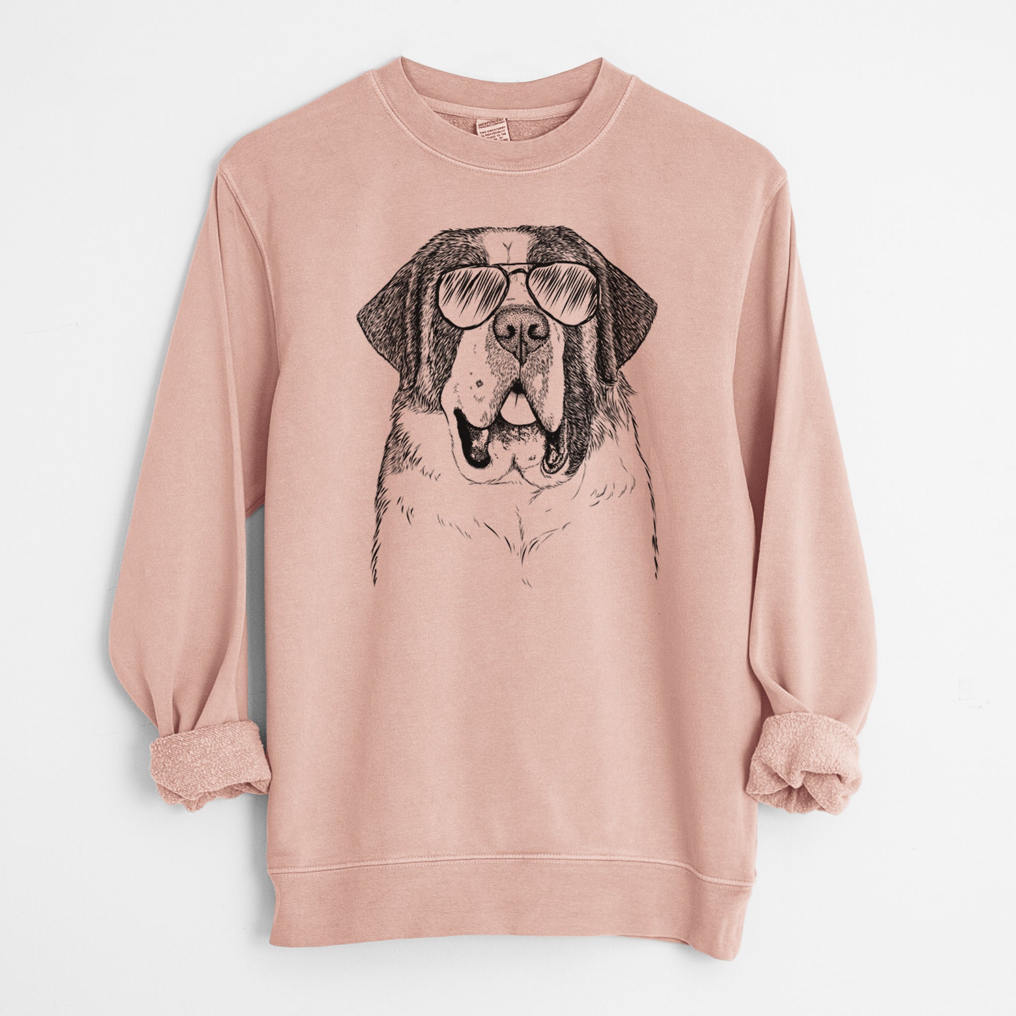 Aviator Thor the Saint Bernard - Unisex Pigment Dyed Crew Sweatshirt