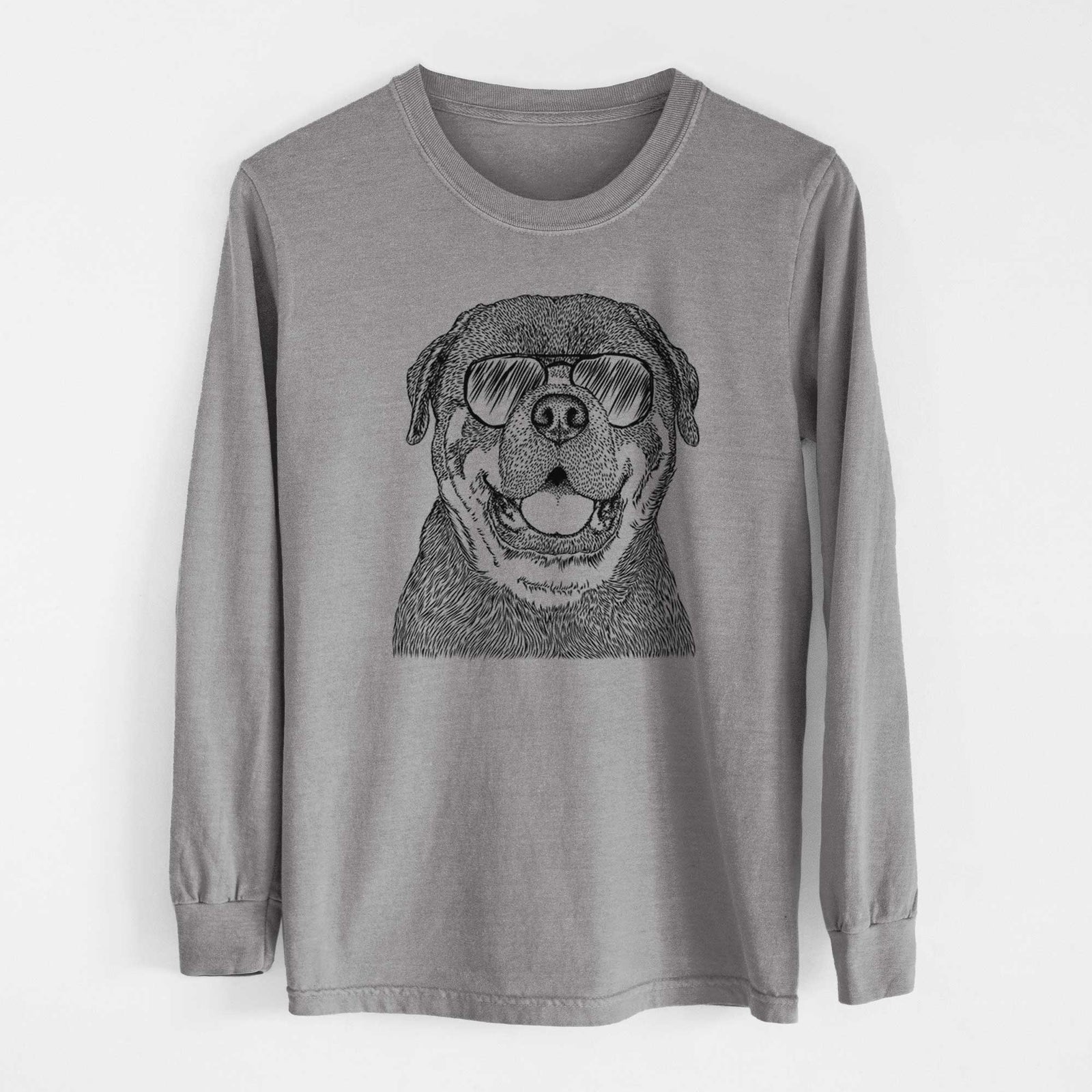 Aviator Titan the Rottweiler - Men's Heavyweight 100% Cotton Long Sleeve