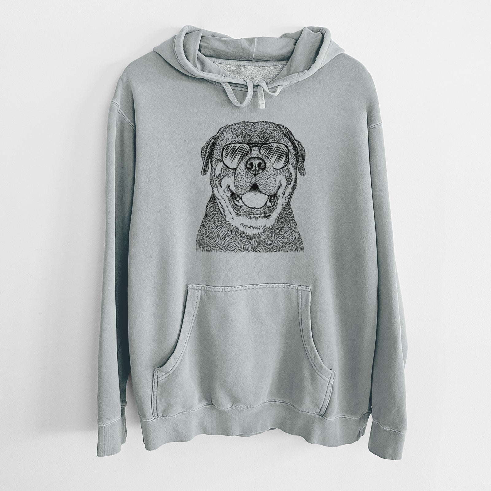 Aviator Titan the Rottweiler - Unisex Pigment Dyed Hoodie