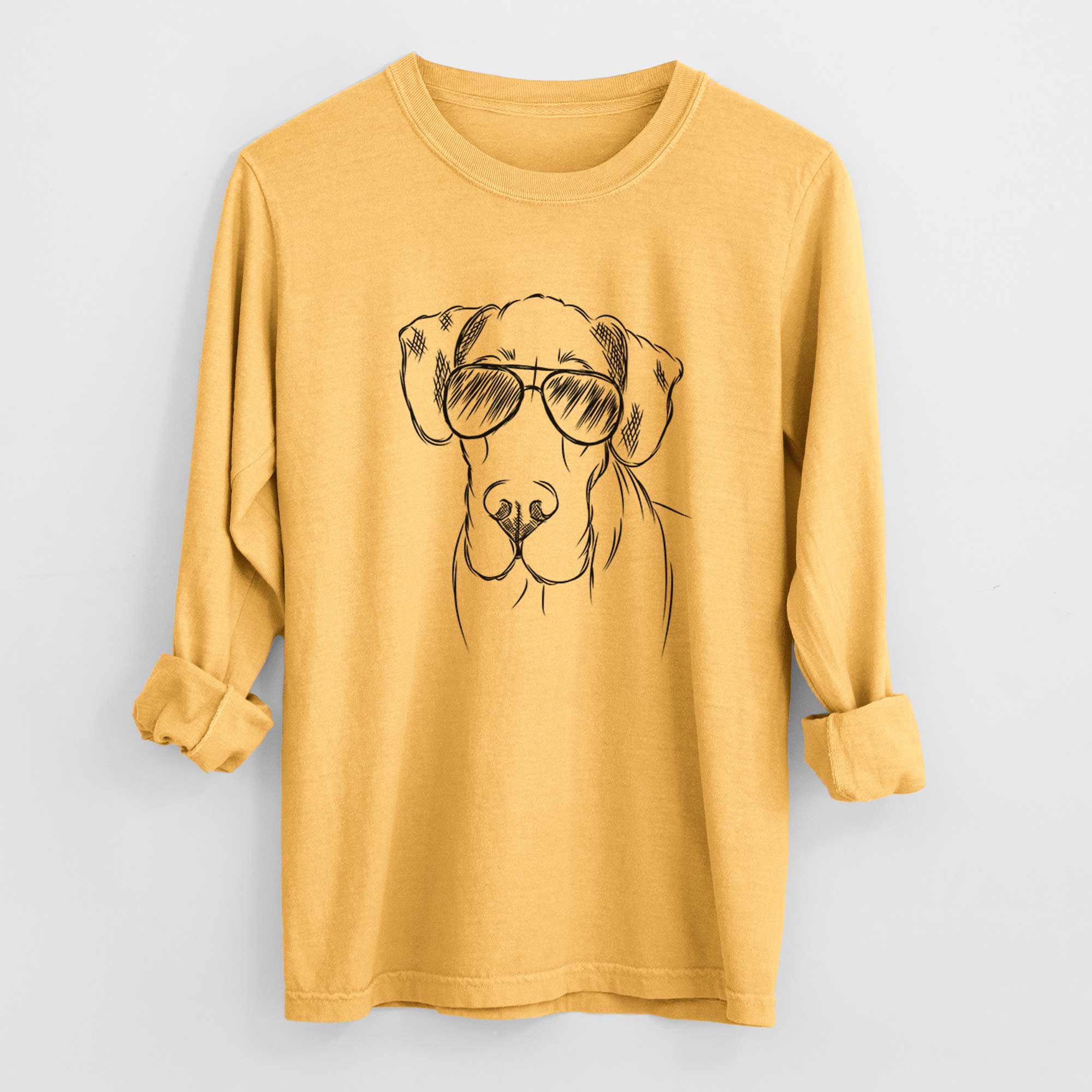 Aviator Titus the Great Dane - Men's Heavyweight 100% Cotton Long Sleeve