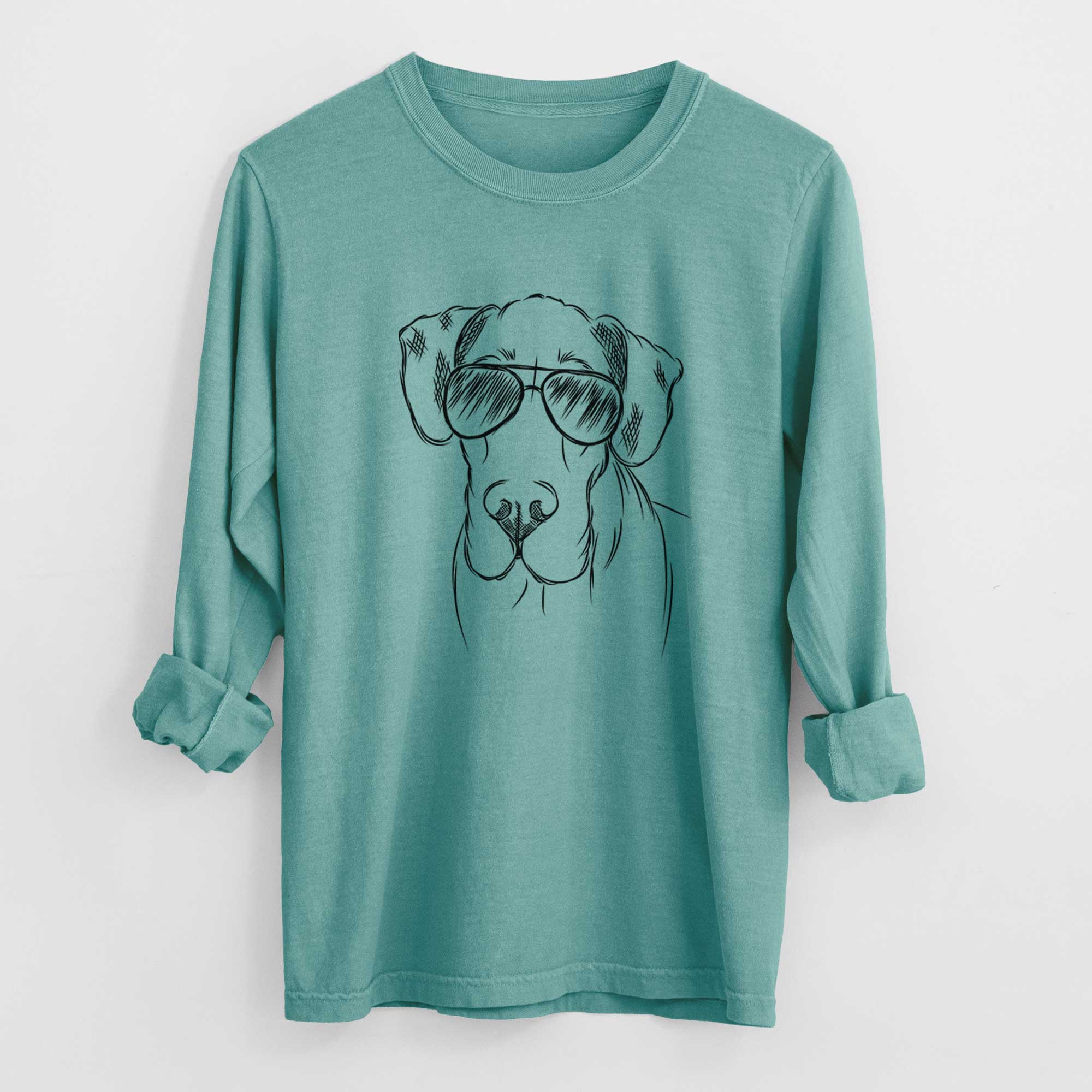 Aviator Titus the Great Dane - Men's Heavyweight 100% Cotton Long Sleeve