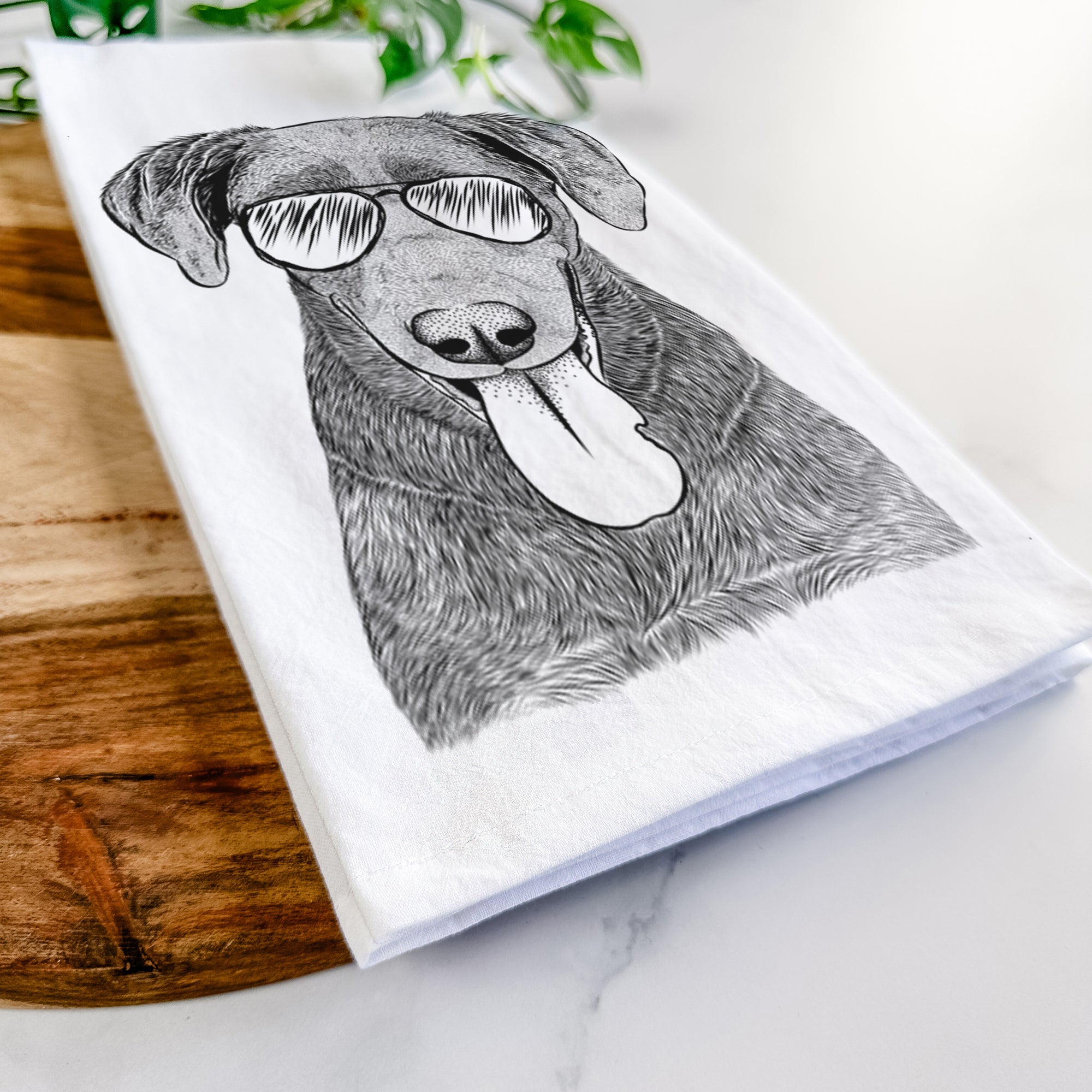 Tobes the Chocolate Lab Tea Towel