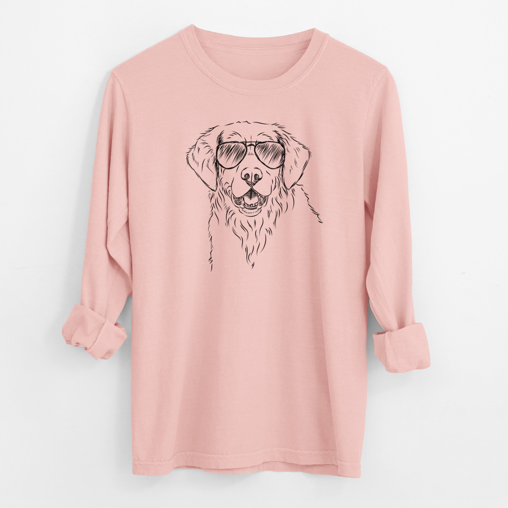 Aviator Toby the Golden Retriever - Men's Heavyweight 100% Cotton Long Sleeve