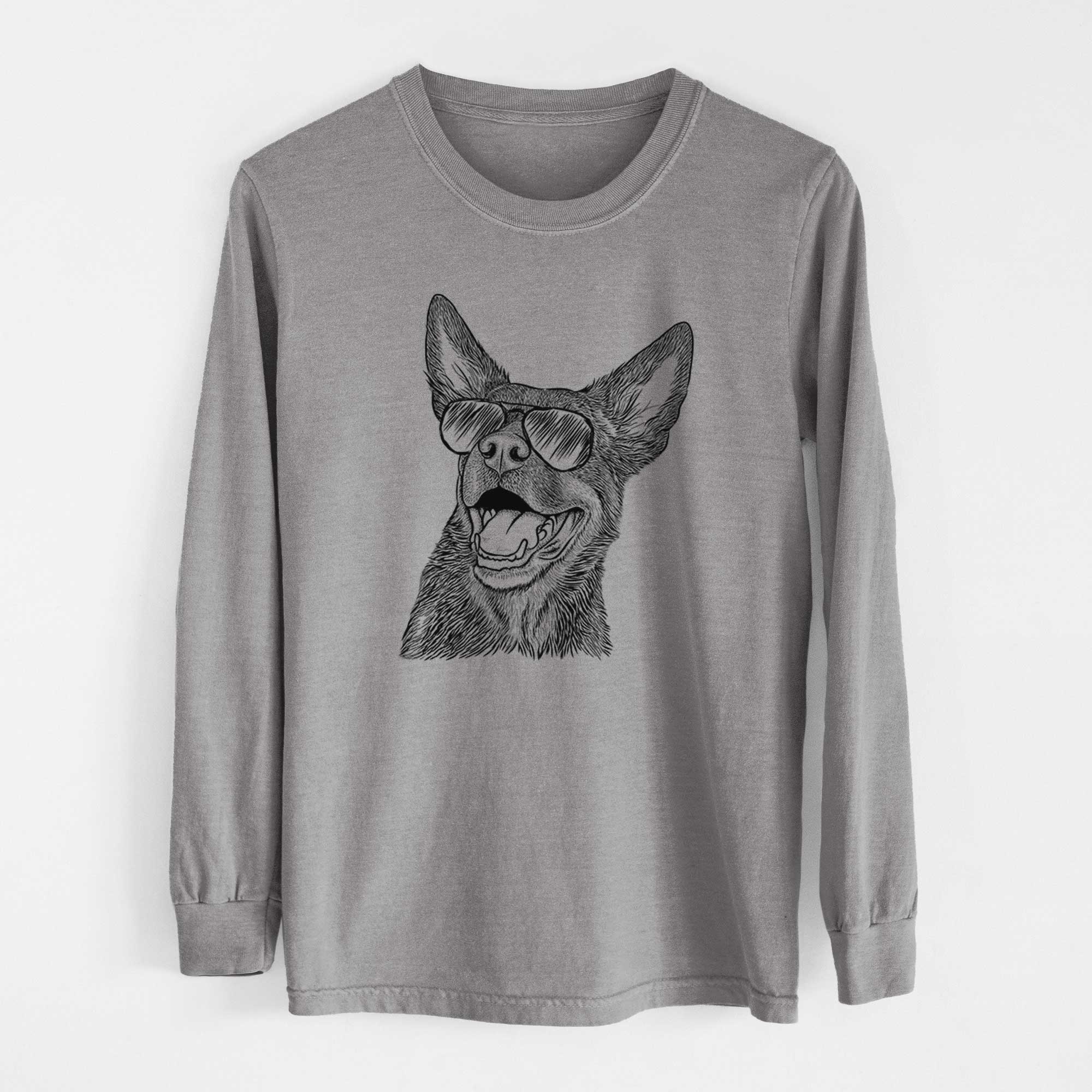 Aviator Tucker the Australian Kelpie - Men's Heavyweight 100% Cotton Long Sleeve