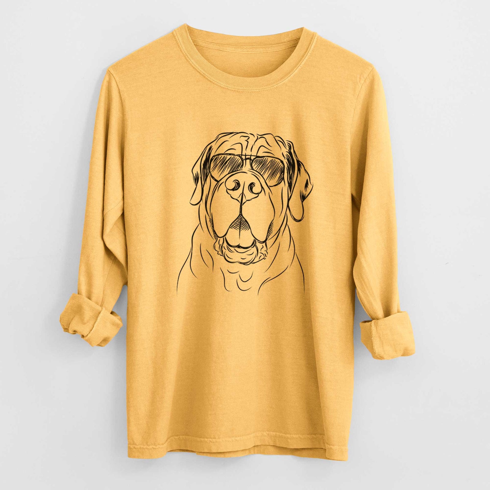 Aviator Tufton the English Mastiff - Men's Heavyweight 100% Cotton Long Sleeve