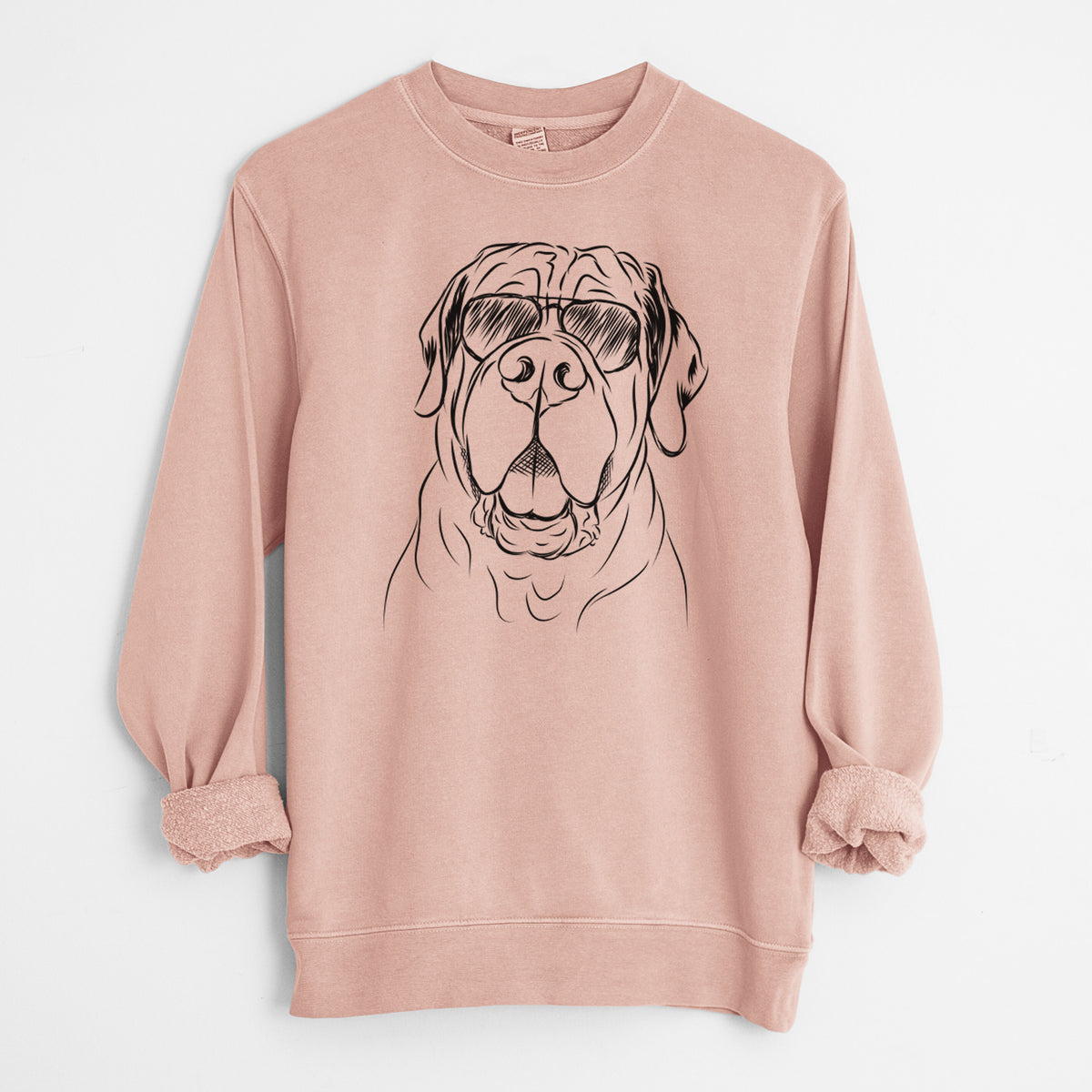 Aviator Tufton the English Mastiff - Unisex Pigment Dyed Crew Sweatshirt