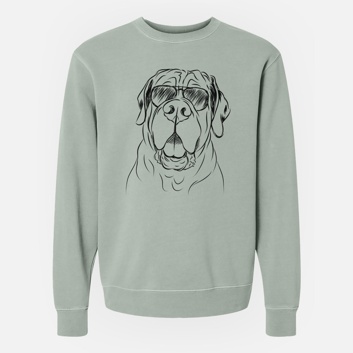 Aviator Tufton the English Mastiff - Unisex Pigment Dyed Crew Sweatshirt