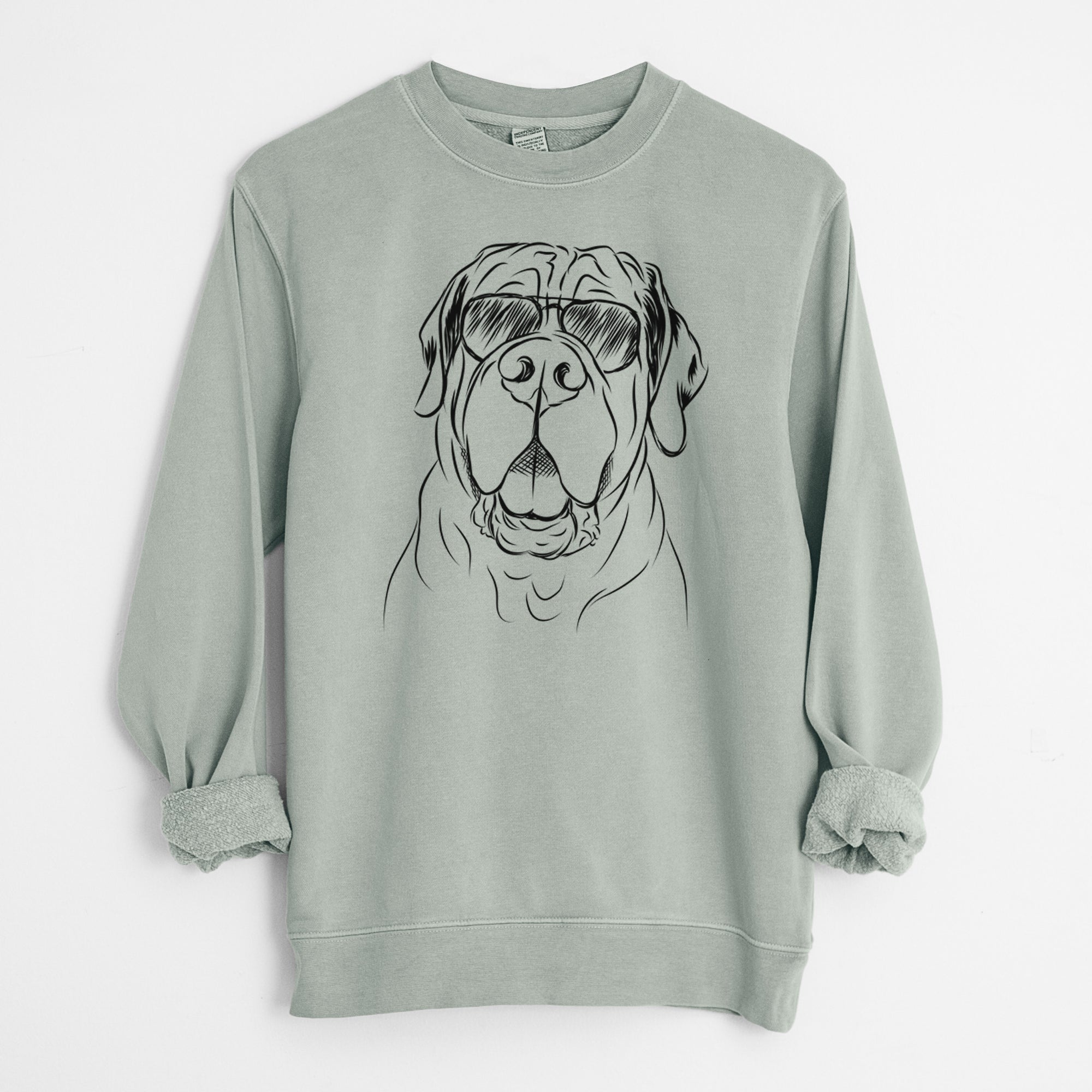 Aviator Tufton the English Mastiff - Unisex Pigment Dyed Crew Sweatshirt