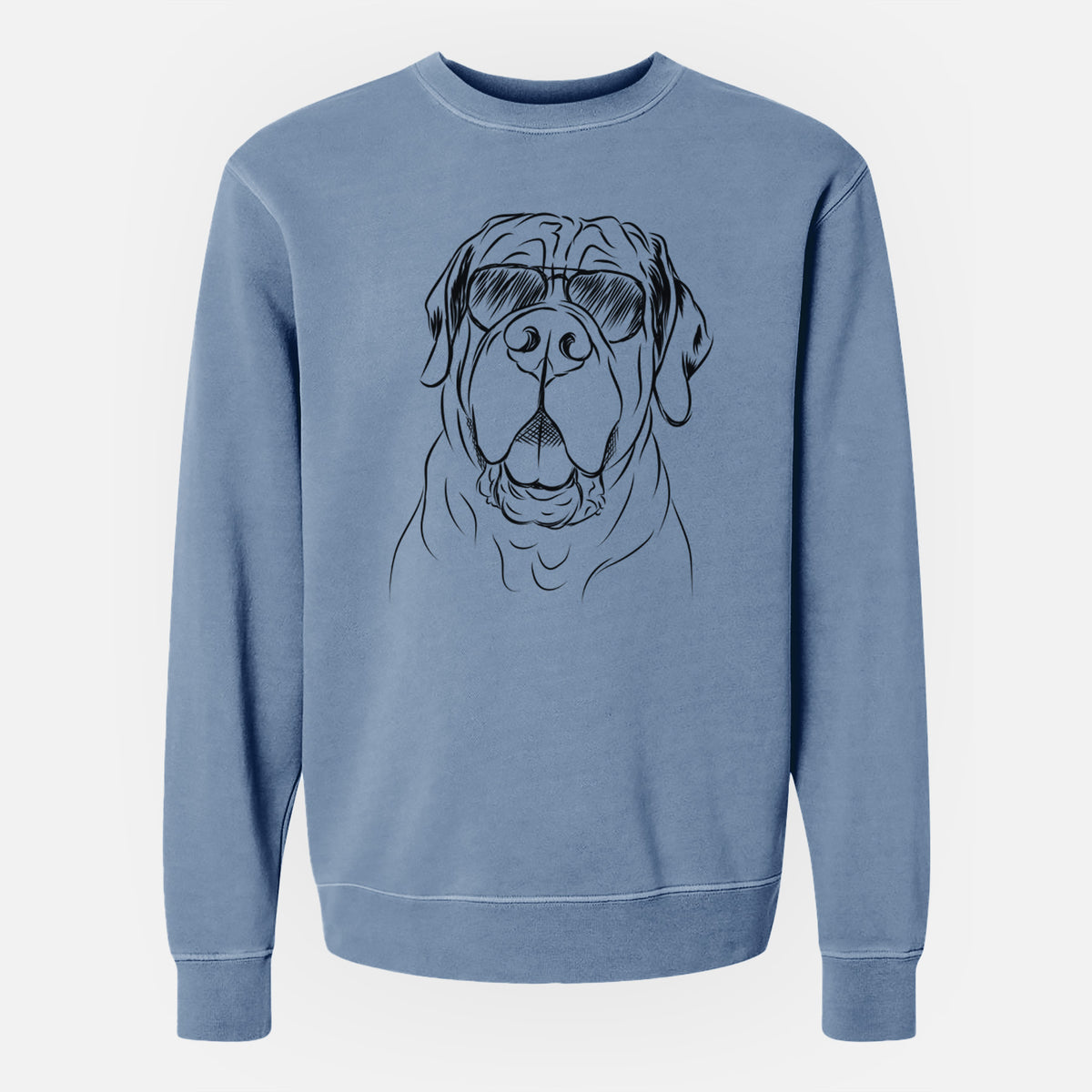 Aviator Tufton the English Mastiff - Unisex Pigment Dyed Crew Sweatshirt