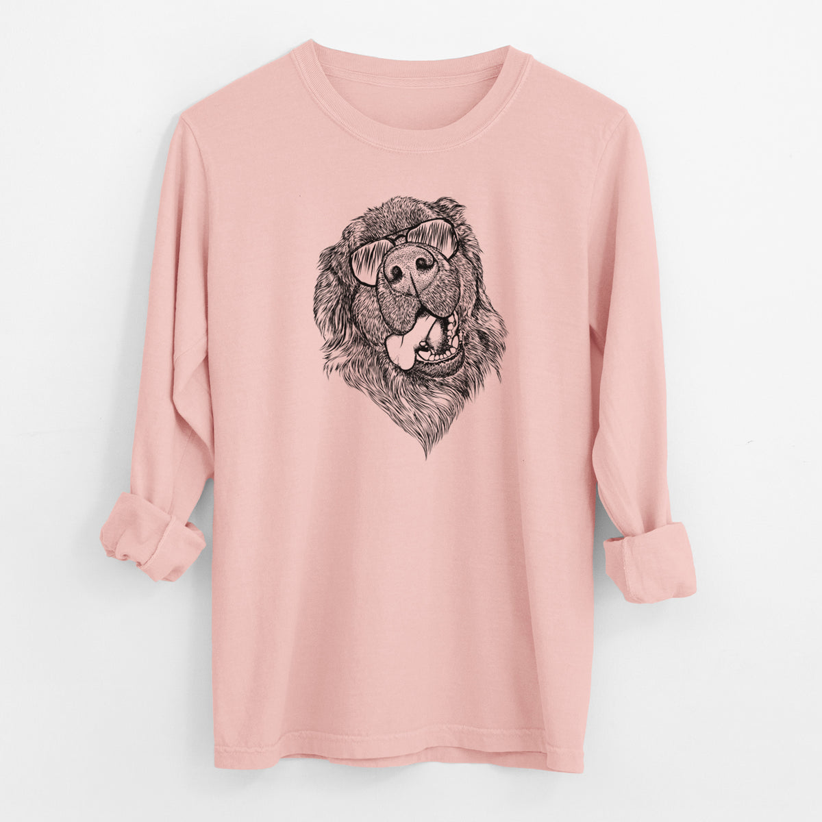 Aviator Tuna the Newfoundland - Men's Heavyweight 100% Cotton Long Sleeve