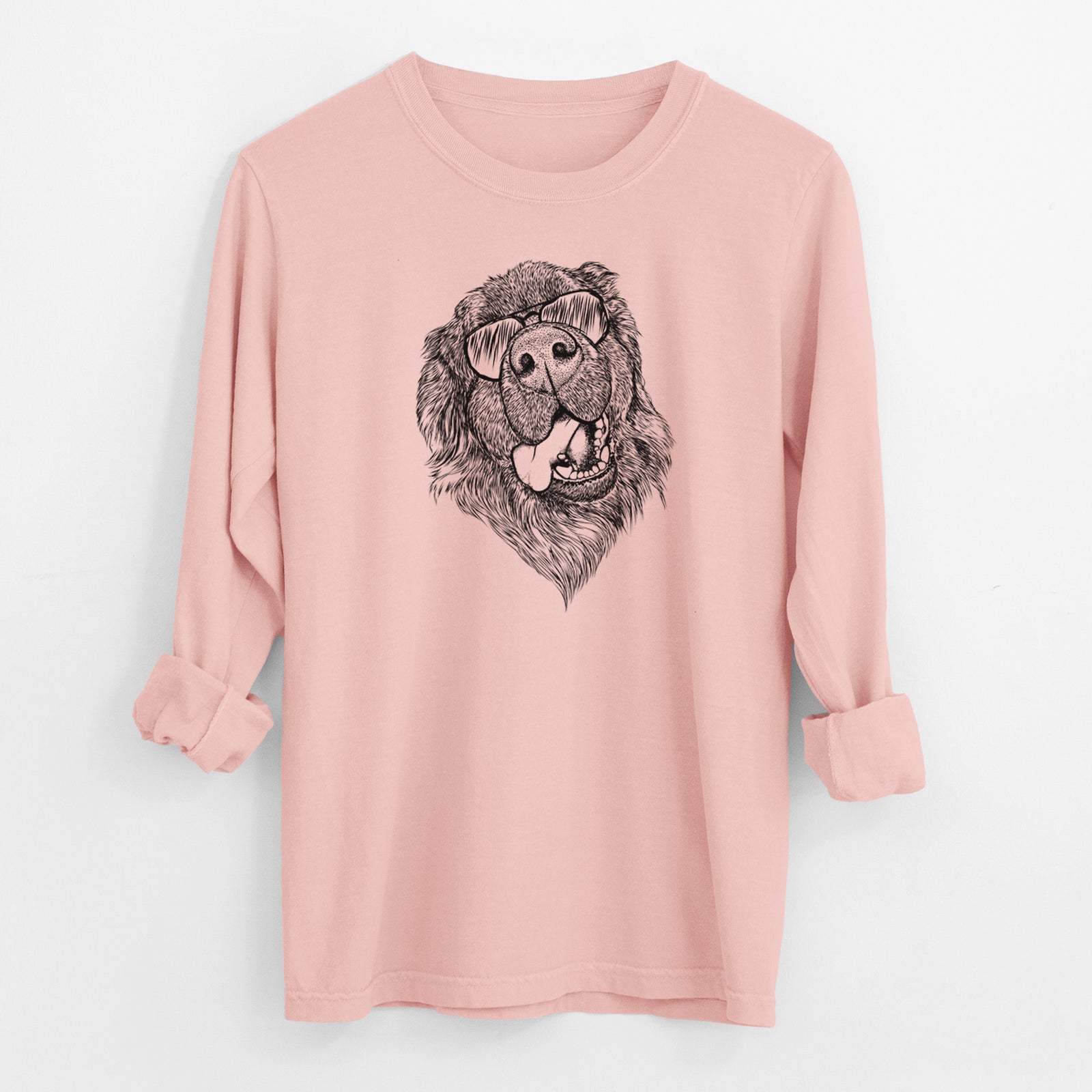 Aviator Tuna the Newfoundland - Men's Heavyweight 100% Cotton Long Sleeve