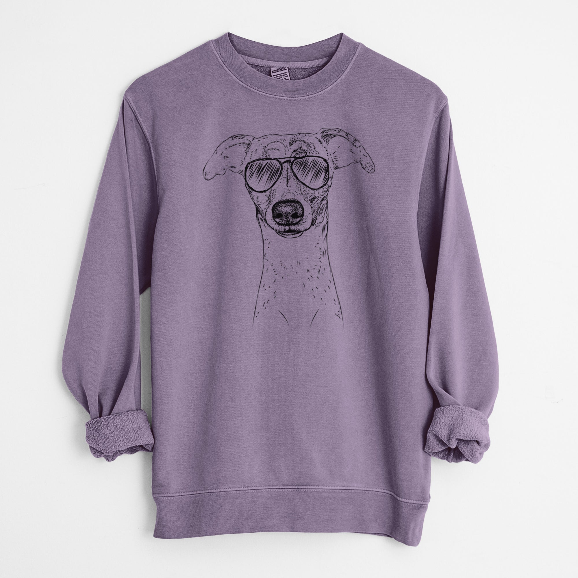 Aviator Twiggy the Whippet - Unisex Pigment Dyed Crew Sweatshirt