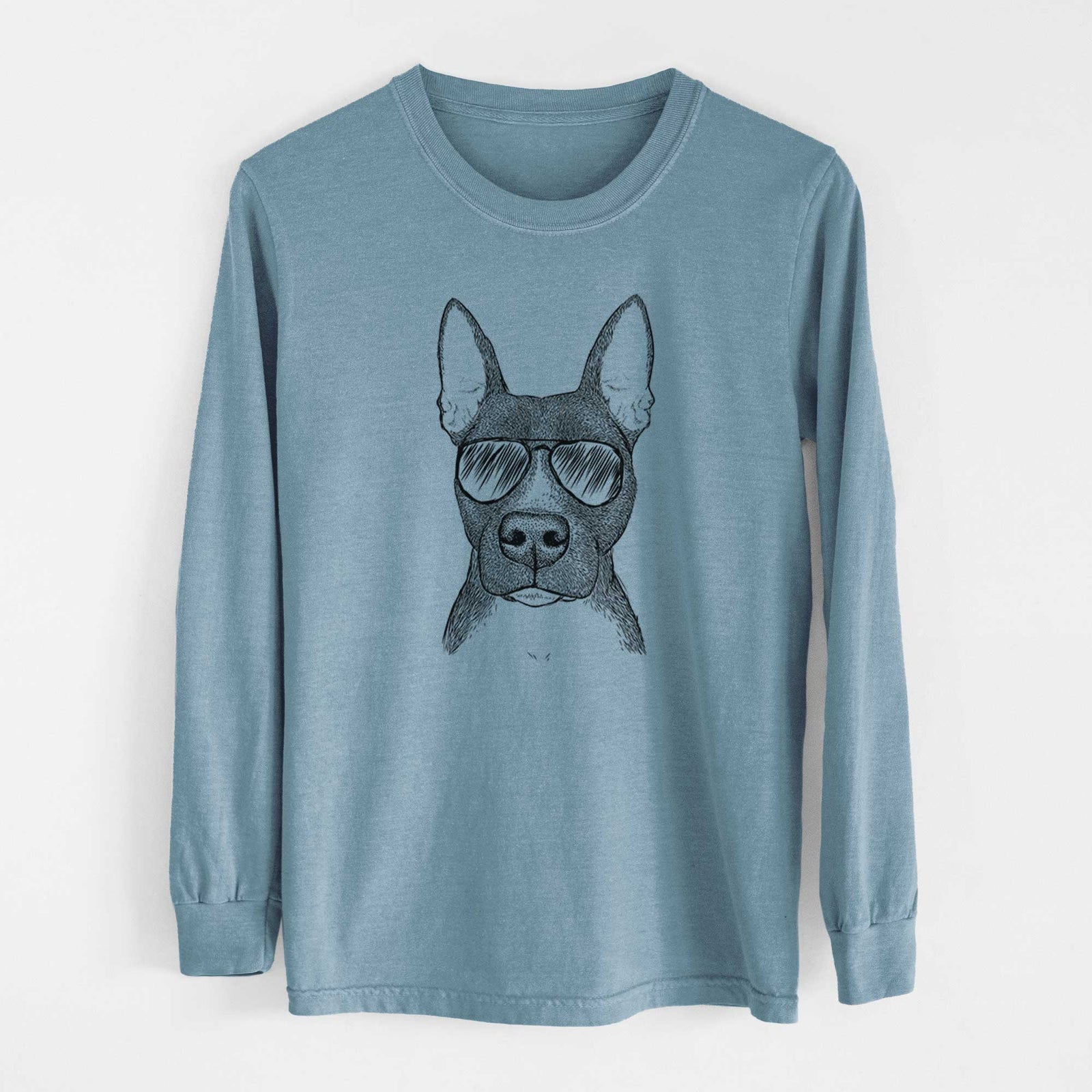 Aviator Violet the Pitbull - Men's Heavyweight 100% Cotton Long Sleeve