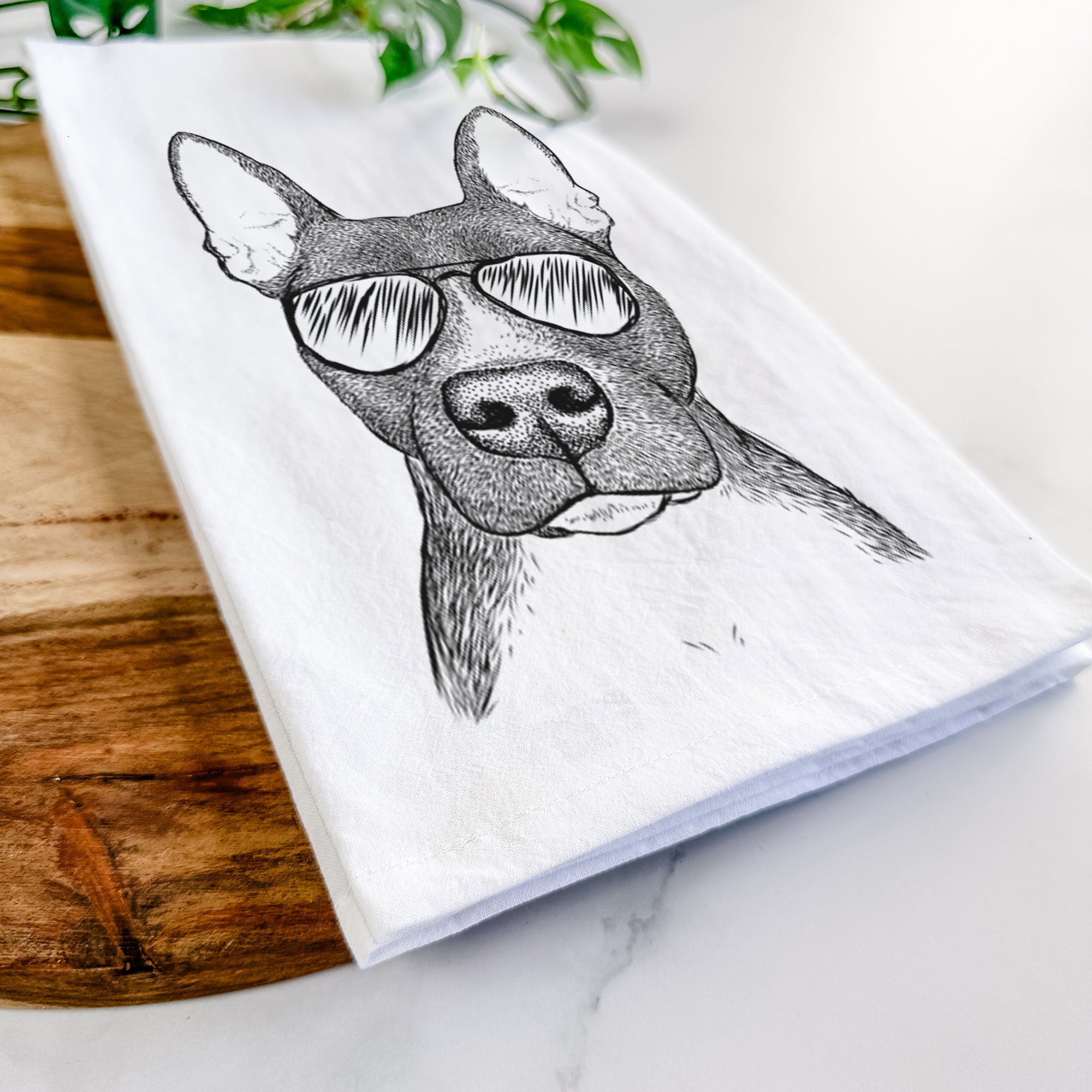 Violet the Pitbull Tea Towel