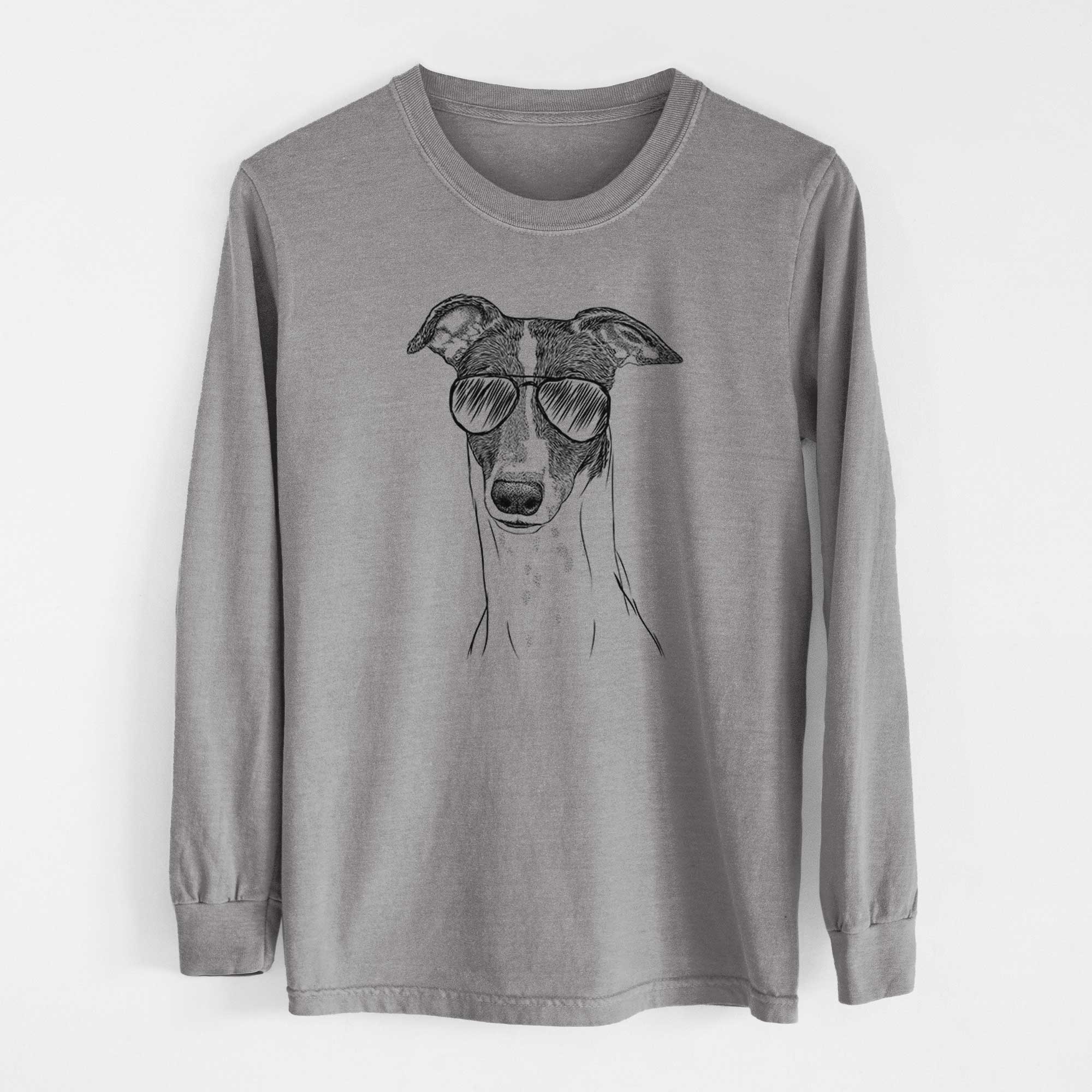 Aviator Vyncent the Greyhound - Men's Heavyweight 100% Cotton Long Sleeve