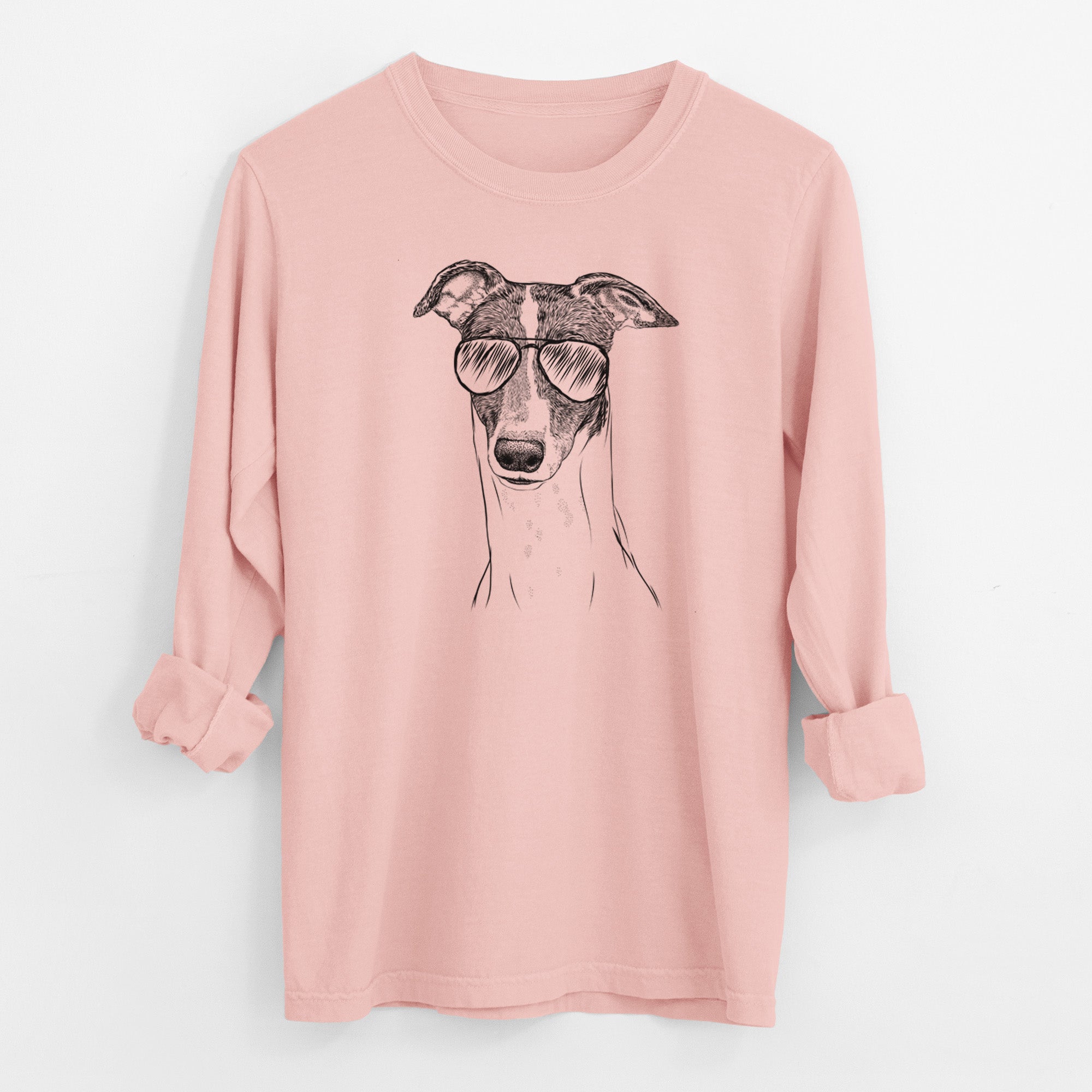 Aviator Vyncent the Greyhound - Men's Heavyweight 100% Cotton Long Sleeve