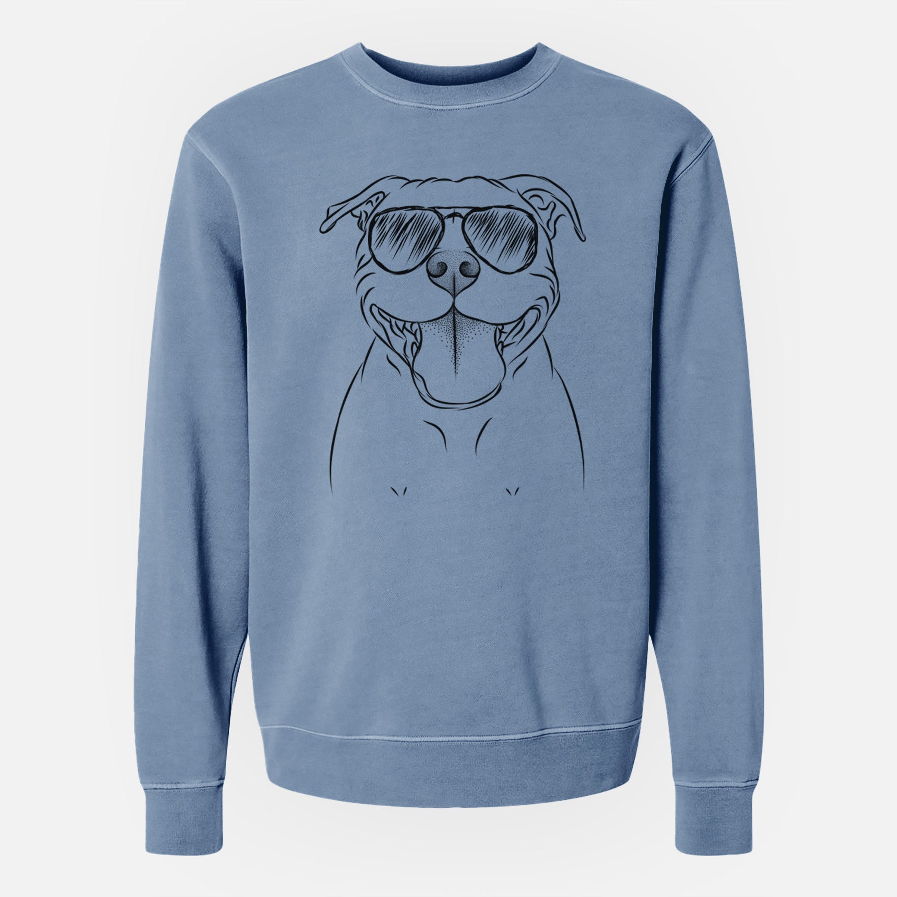 Aviator Wafer the Staffordshire Bull Terrier - Unisex Pigment Dyed Crew Sweatshirt