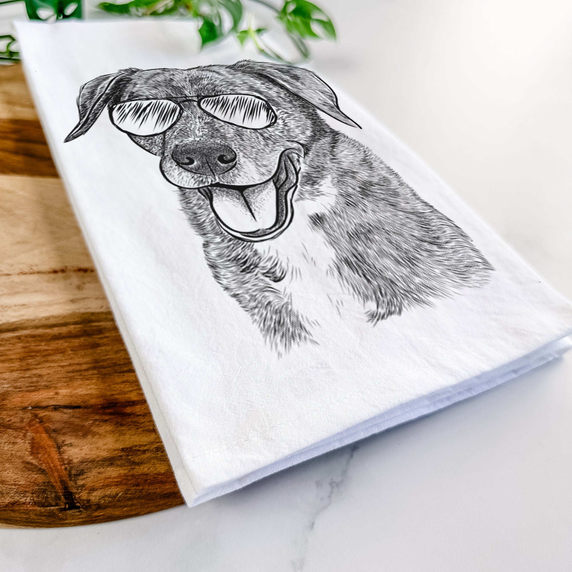 Wally the Mixed Breed Tea Towel