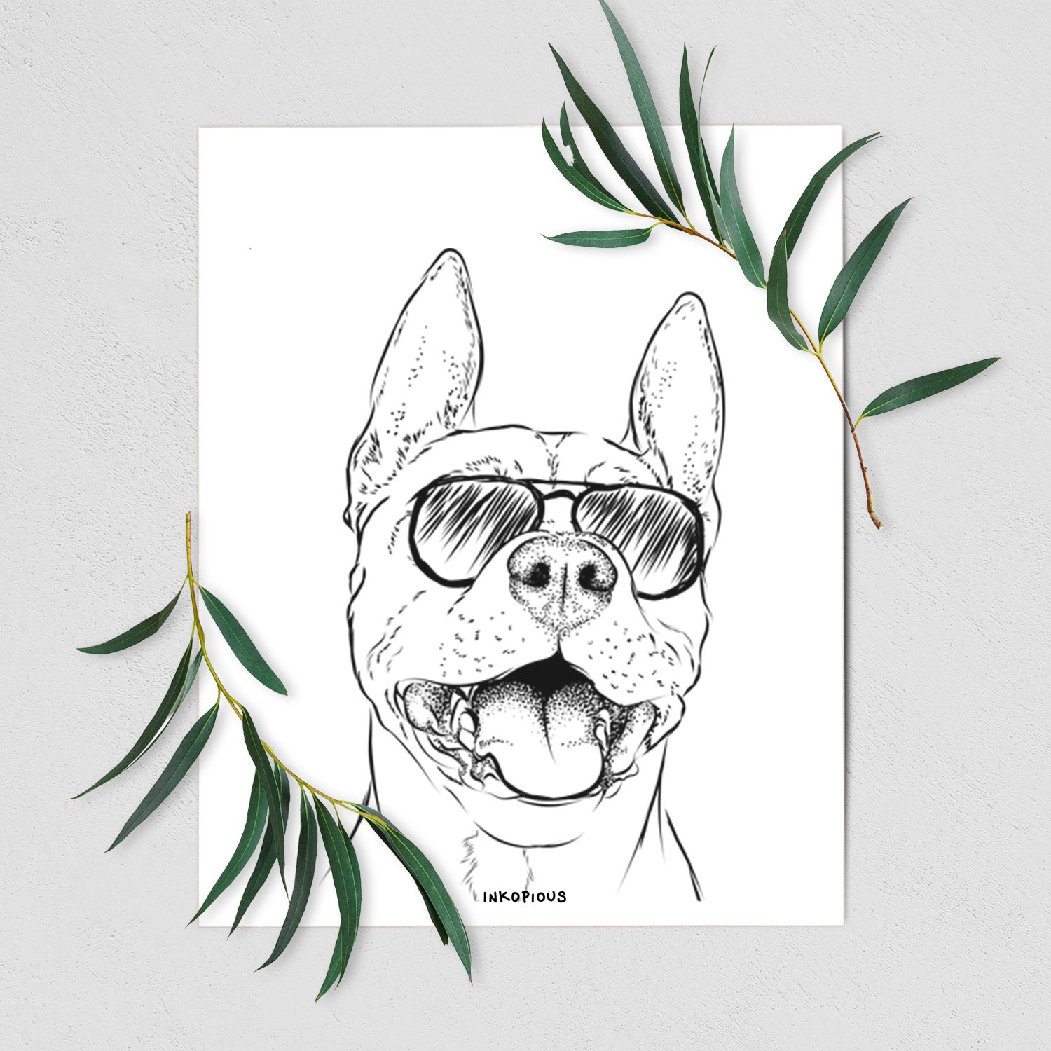 Wally the Pitbull Art Print