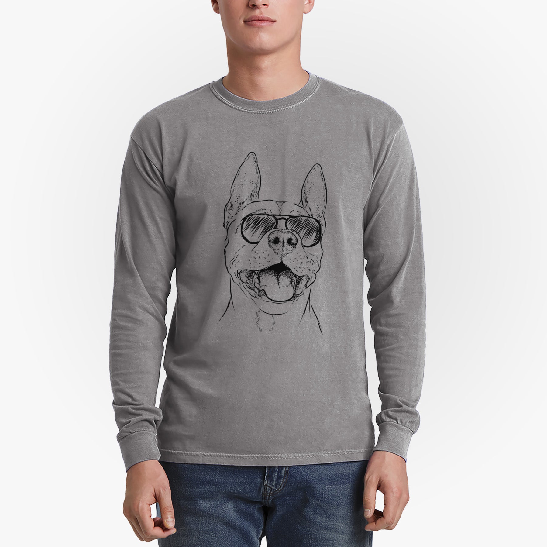 Aviators Wally the Pitbull - Heavyweight 100% Cotton Long Sleeve