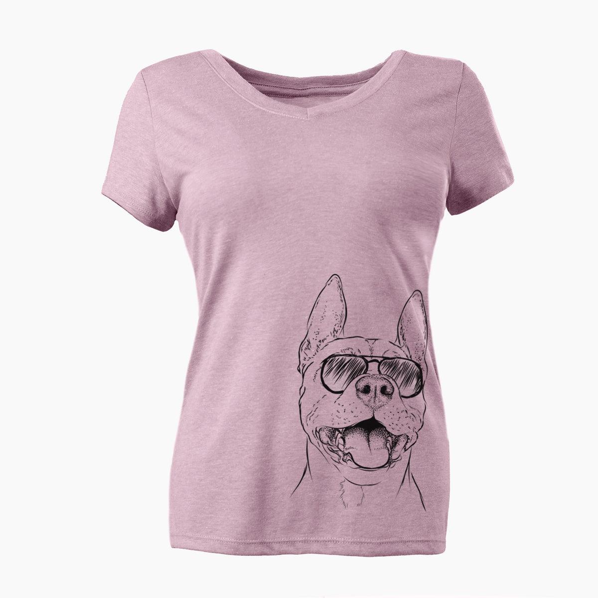 Aviator Wally the Pitbull - Women's V-neck Shirt