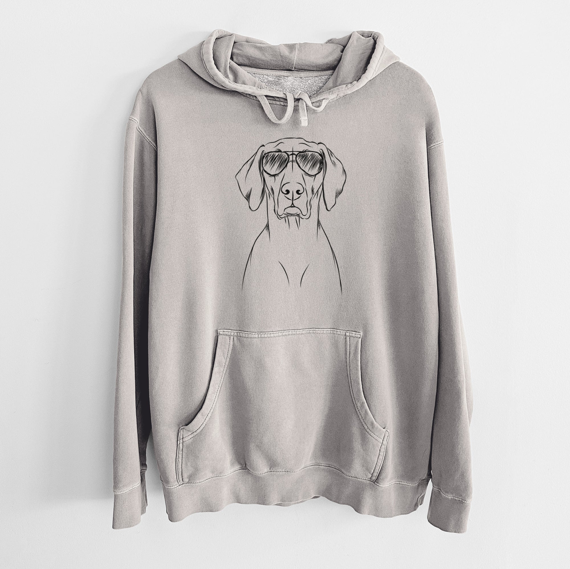 Aviator Walter the Weimaraner - Unisex Pigment Dyed Hoodie