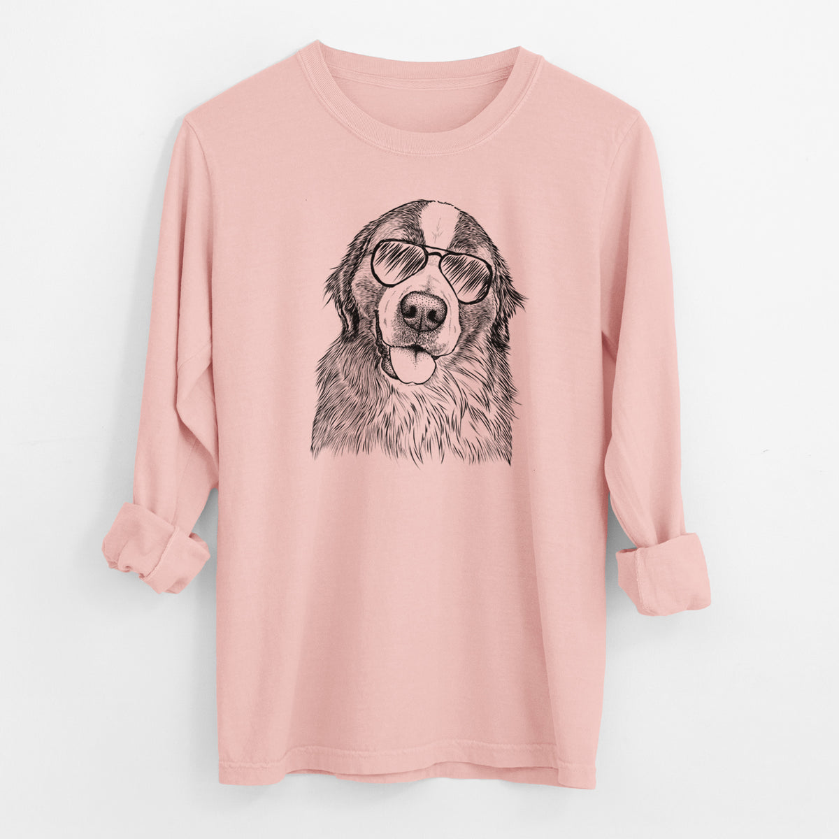 Aviator Walter the Bernese Mountain Dog Mix - Men's Heavyweight 100% Cotton Long Sleeve