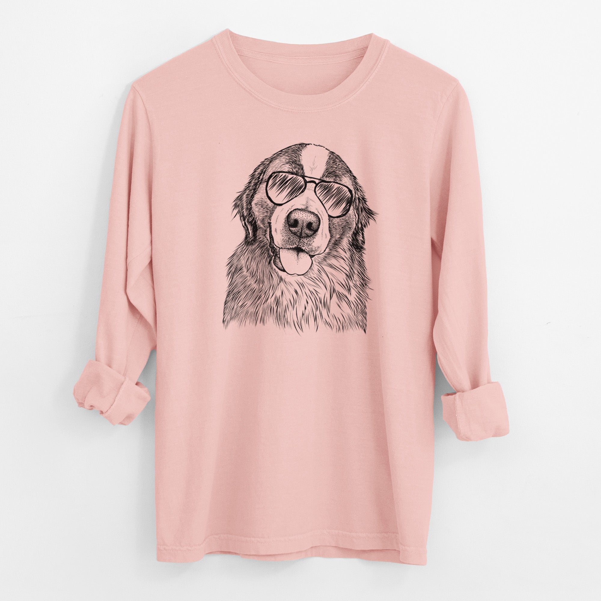 Aviator Walter the Bernese Mountain Dog Mix - Men's Heavyweight 100% Cotton Long Sleeve