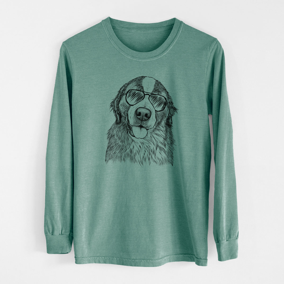 Aviator Walter the Bernese Mountain Dog Mix - Men's Heavyweight 100% Cotton Long Sleeve